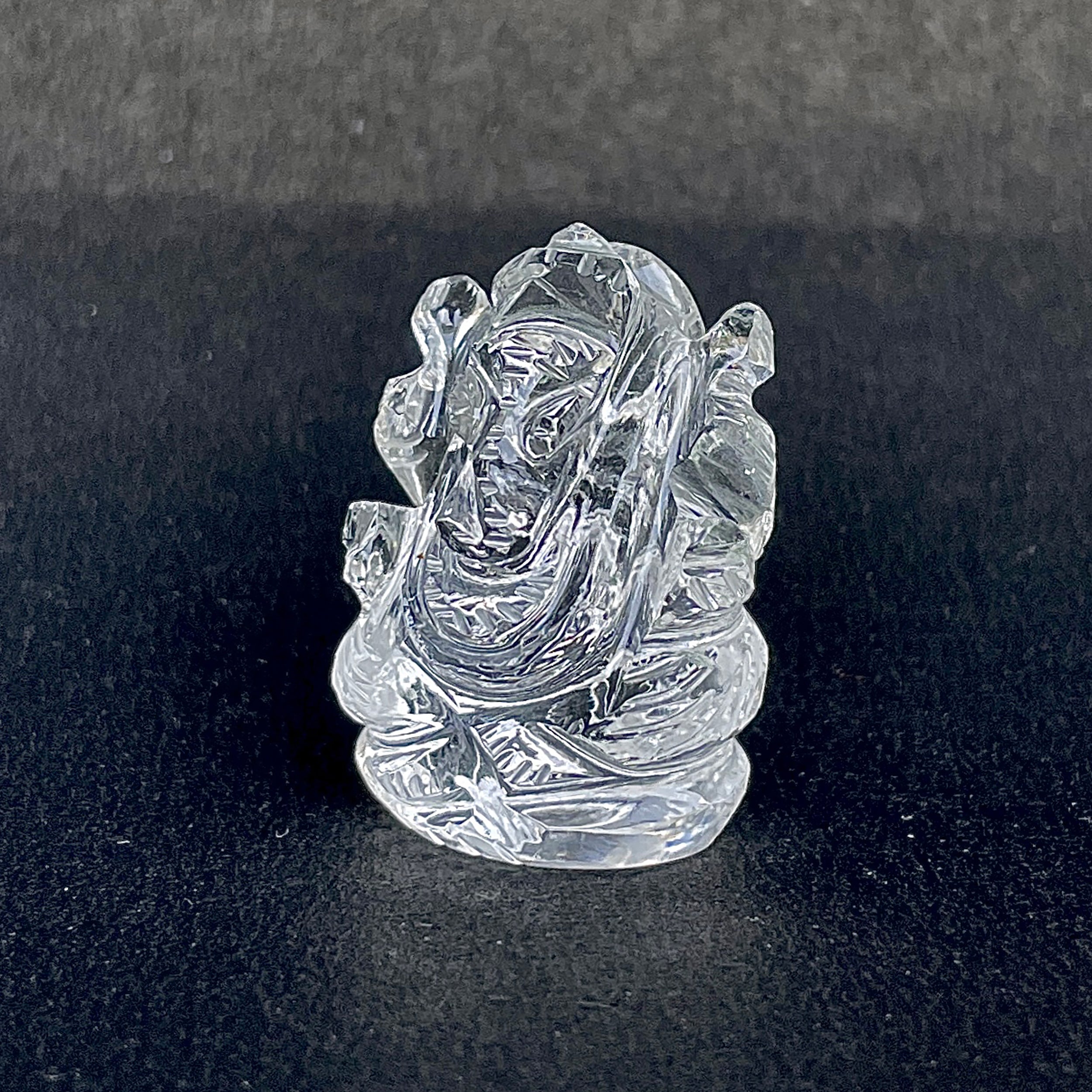 รูปเคารพพระพิฆเนศคริสตัลควอตซ์ 89 กะรัต สูง 3 ซม.(CST-MRT-114.)