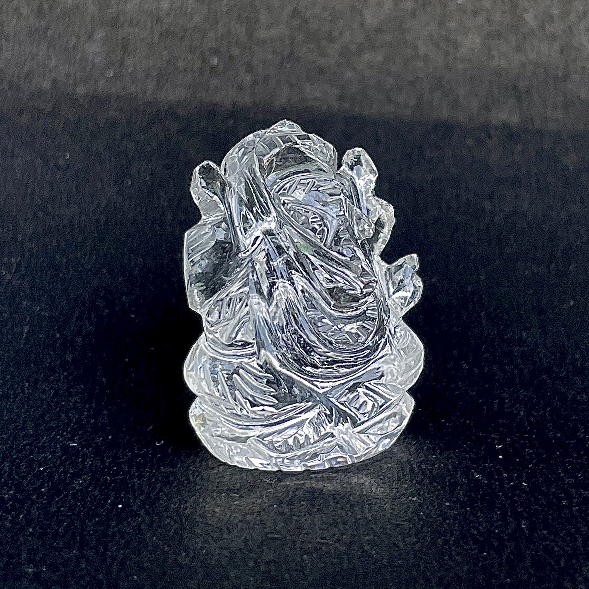 รูปเคารพพระพิฆเนศคริสตัลควอตซ์ 89 กะรัต สูง 3 ซม.(CST-MRT-114.)