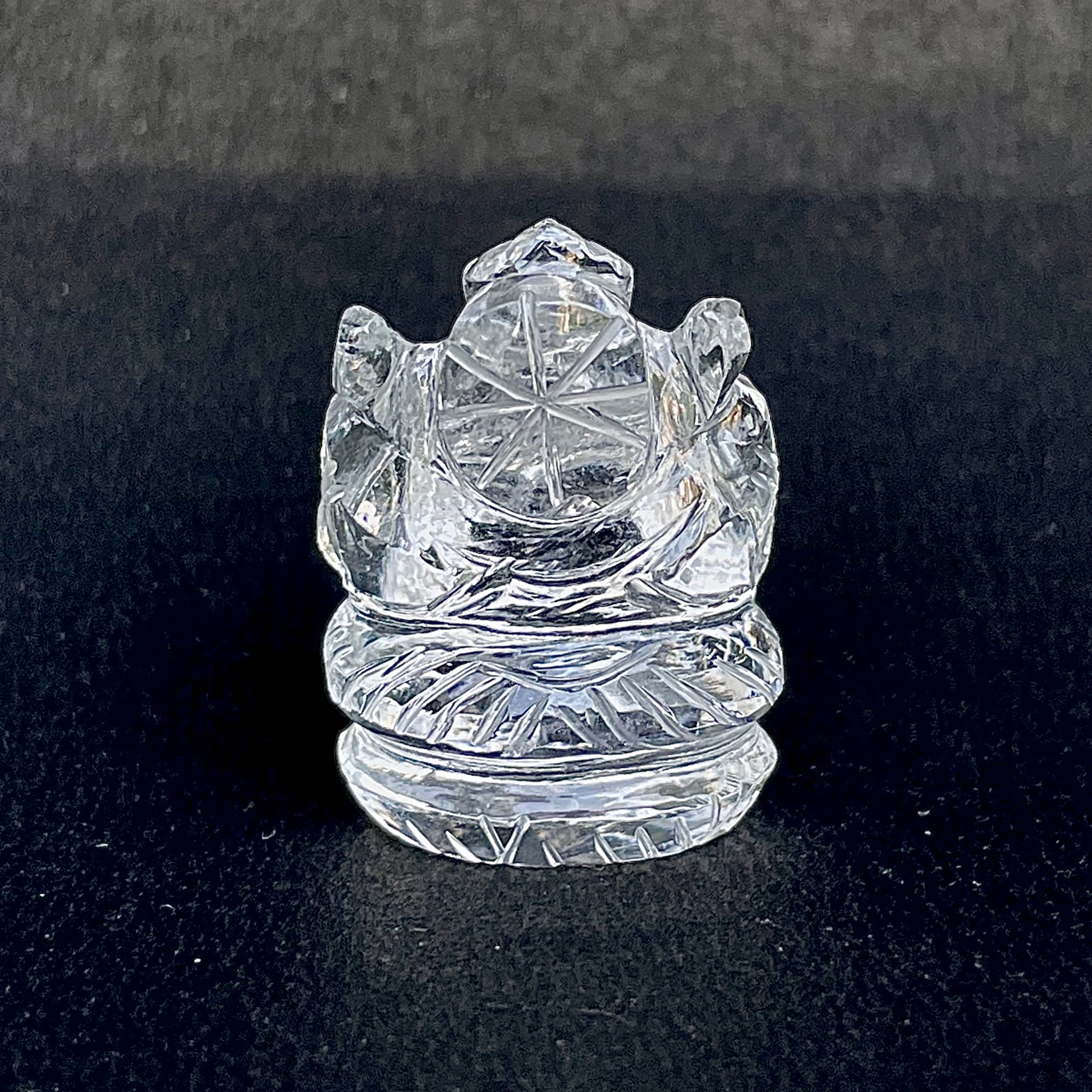 รูปเคารพพระพิฆเนศคริสตัลควอตซ์ 89 กะรัต สูง 3 ซม.(CST-MRT-114.)