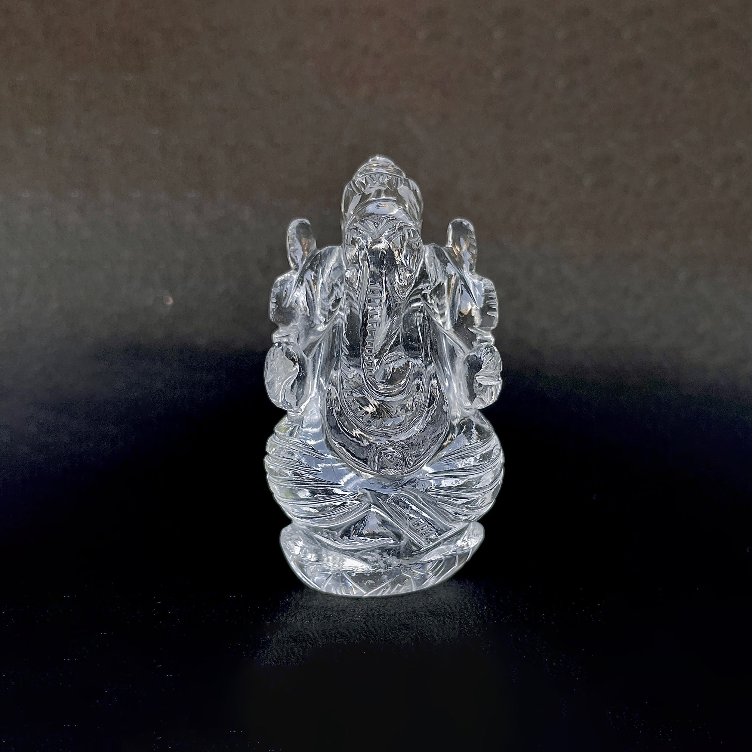 รูปเคารพพระพิฆเนศคริสตัลควอตซ์ 476 กะรัต สูง 6.8 ซม.(CST-MRT-115.)