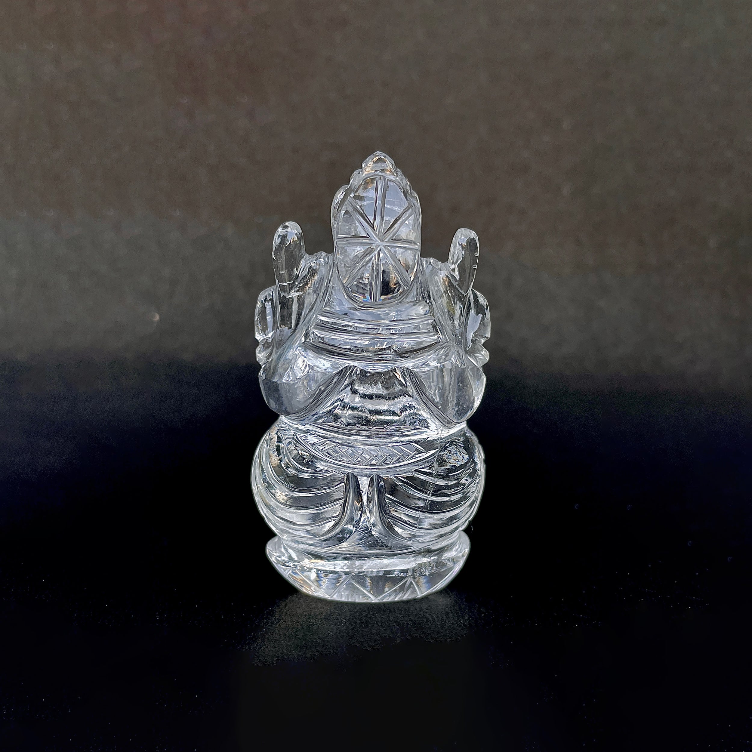 รูปเคารพพระพิฆเนศคริสตัลควอตซ์ 476 กะรัต สูง 6.8 ซม.(CST-MRT-115.)