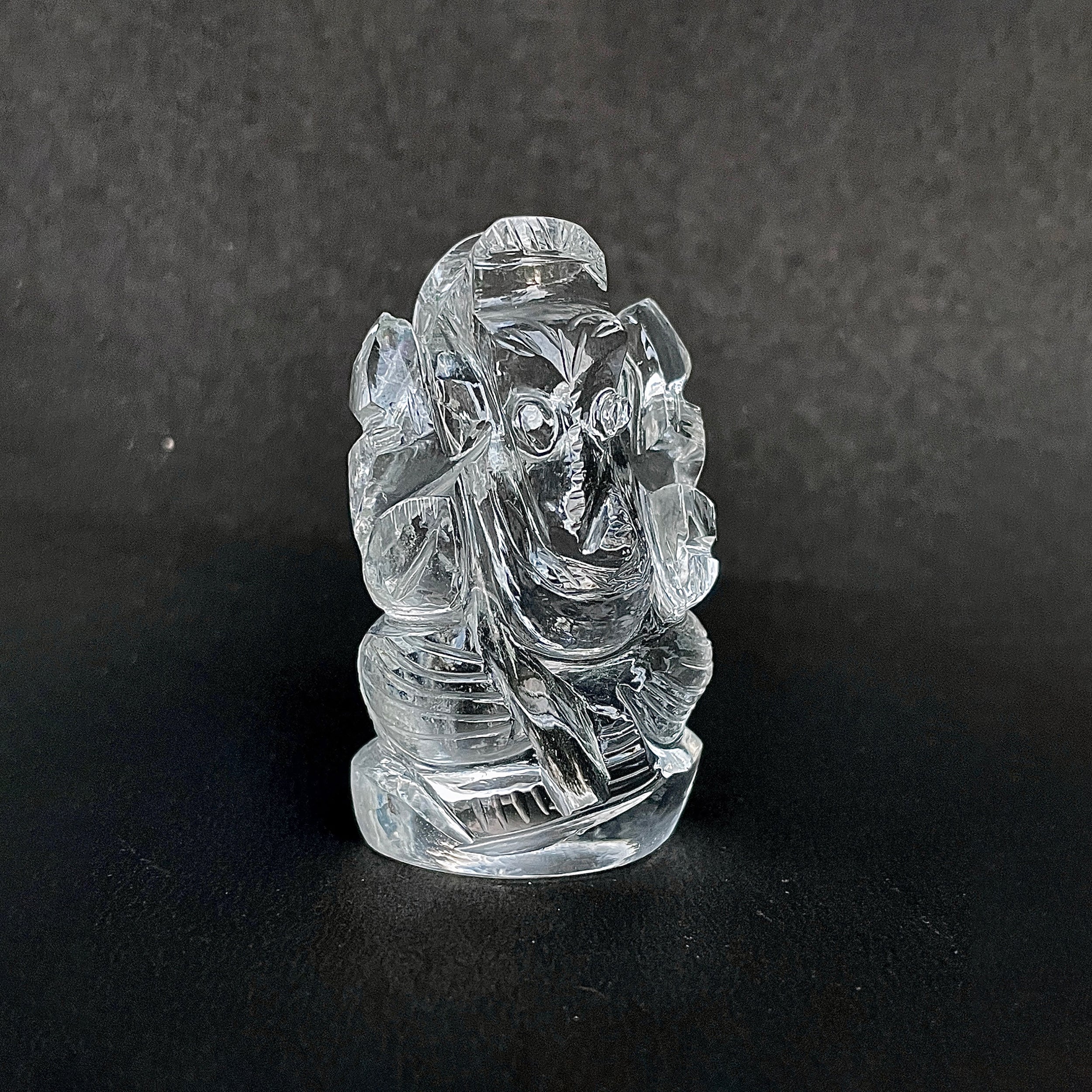 รูปเคารพพระพิฆเนศคริสตัลควอตซ์ 339.5 กะรัต สูง 5.5 ซม.(CST-MRT-116.)