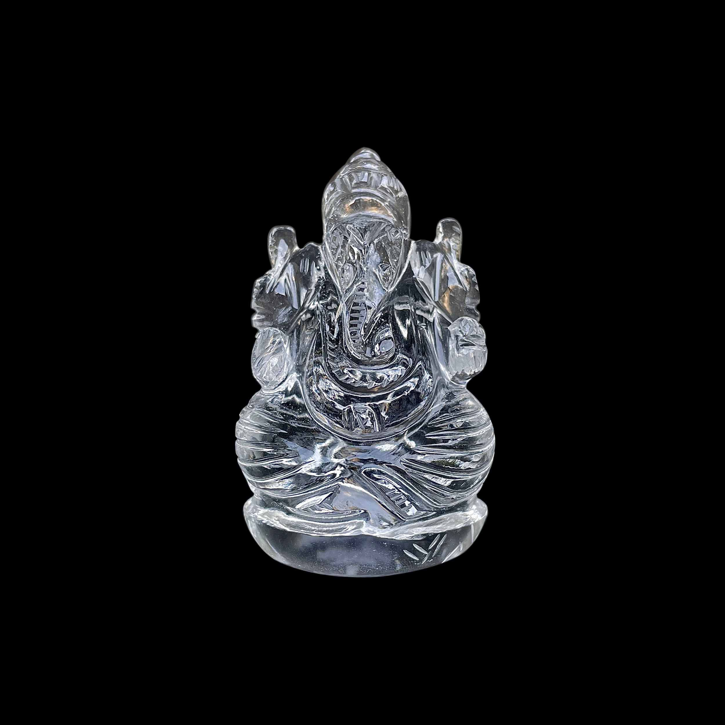 รูปเคารพพระพิฆเนศคริสตัลควอตซ์ น้ำหนัก 475.5 กะรัต สูง 6.8 ซม.(CST-MRT-119.)