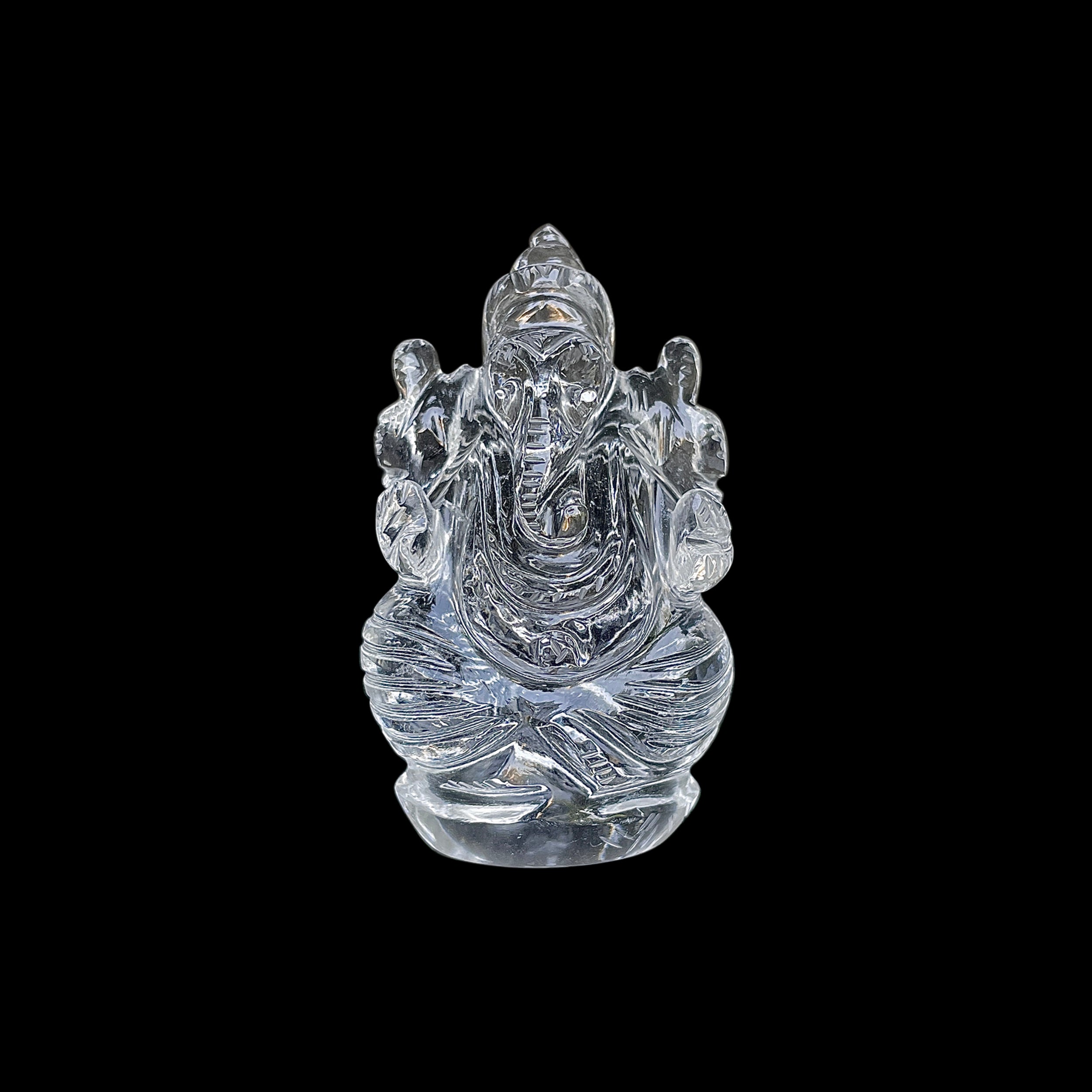 รูปเคารพพระพิฆเนศคริสตัลควอตซ์ 359.5 กะรัต สูง 6 ซม.(CST-MRT-120.)