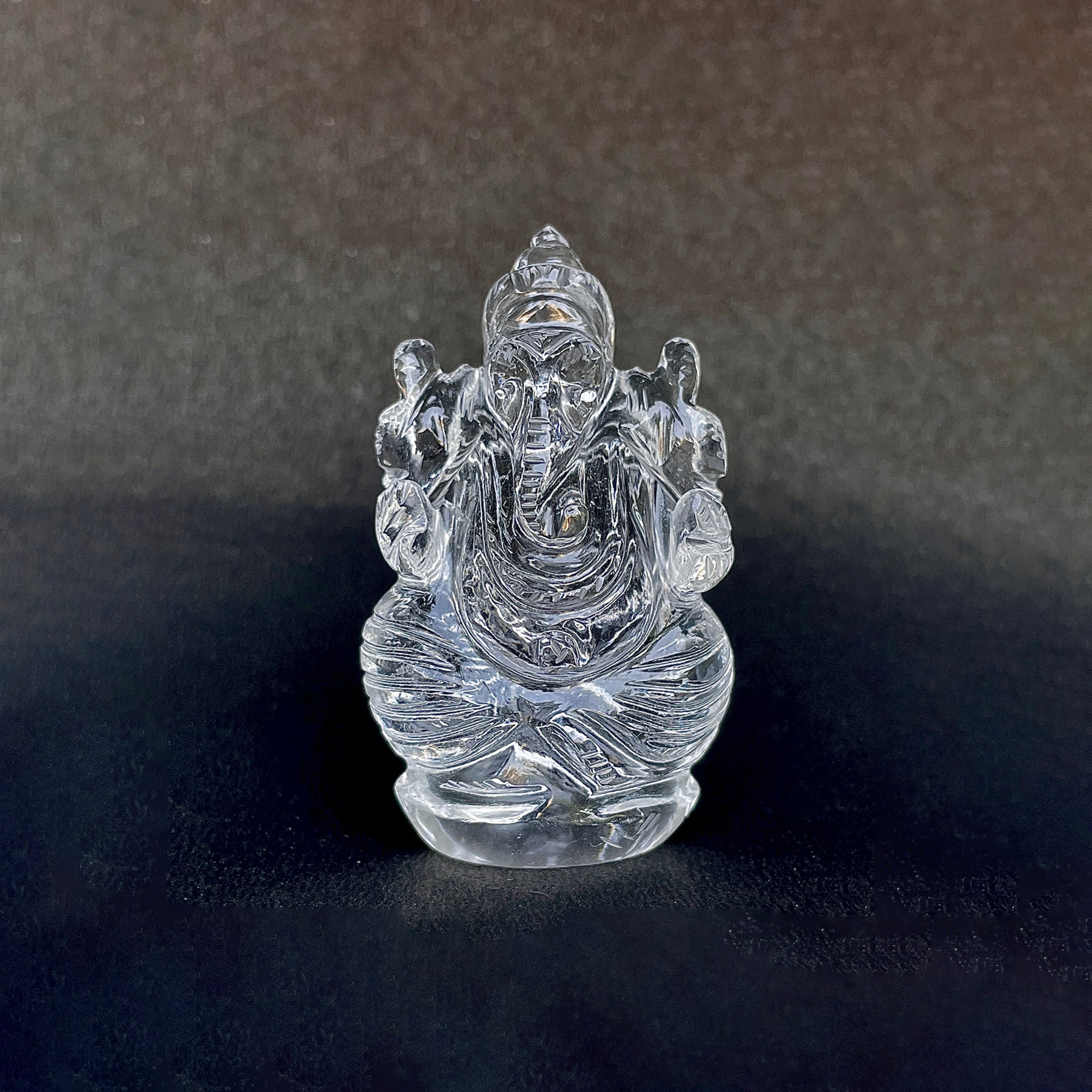 รูปเคารพพระพิฆเนศคริสตัลควอตซ์ 359.5 กะรัต สูง 6 ซม.(CST-MRT-120.)