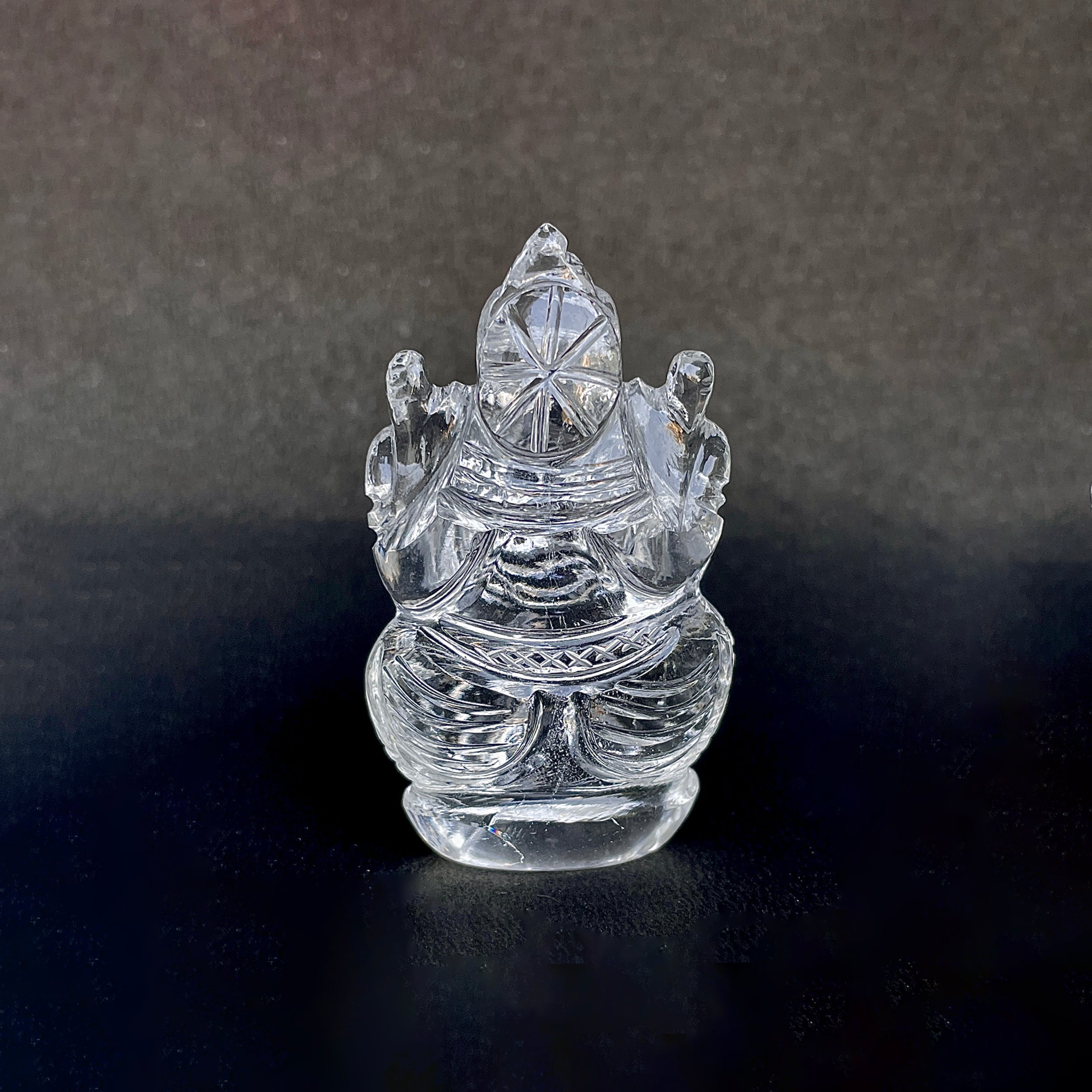 รูปเคารพพระพิฆเนศคริสตัลควอตซ์ 359.5 กะรัต สูง 6 ซม.(CST-MRT-120.)