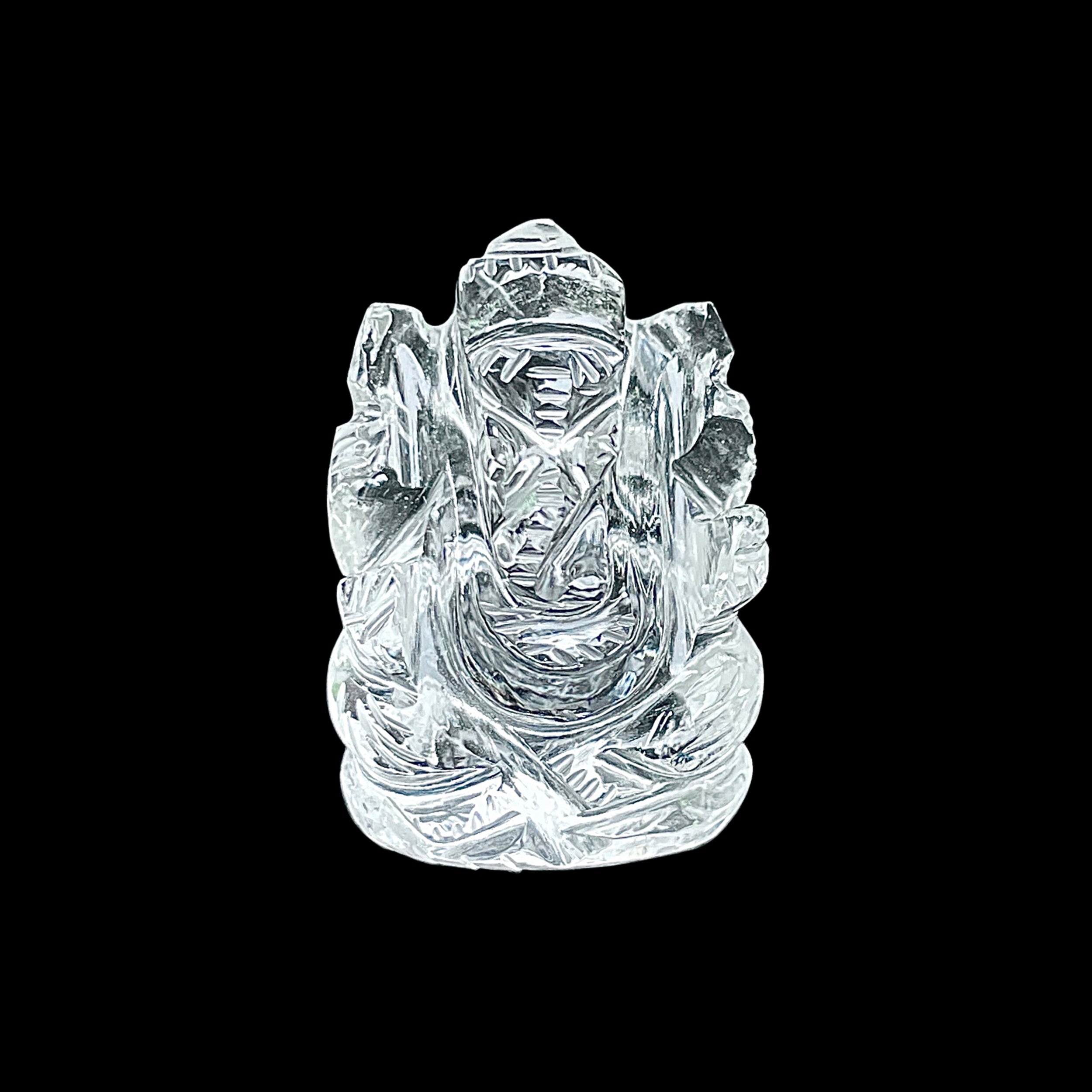 รูปเคารพพระพิฆเนศคริสตัลควอตซ์ 100 กะรัต สูง 3.3 ซม.(CST-MRT-122.)