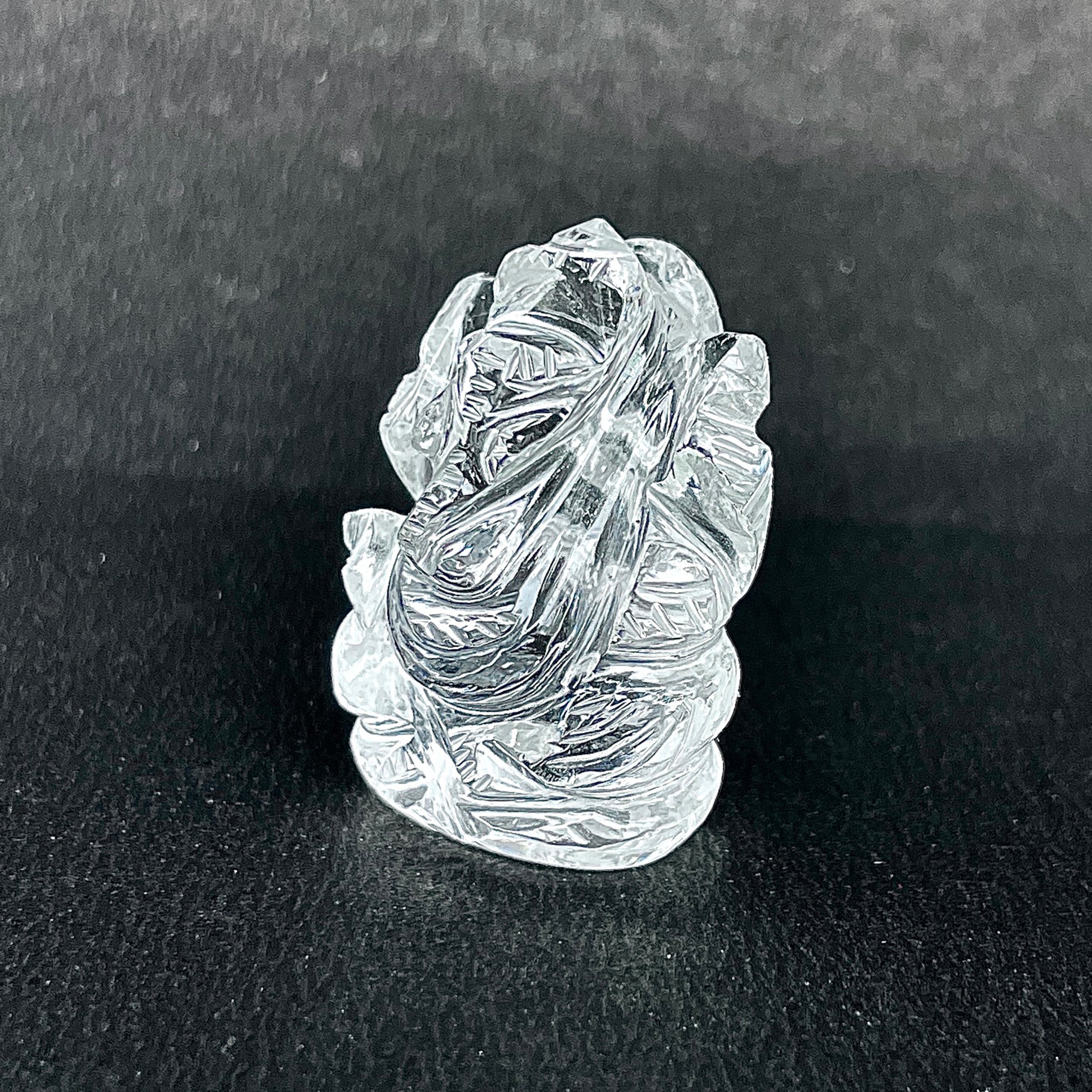 รูปเคารพพระพิฆเนศคริสตัลควอตซ์ 100 กะรัต สูง 3.3 ซม.(CST-MRT-122.)