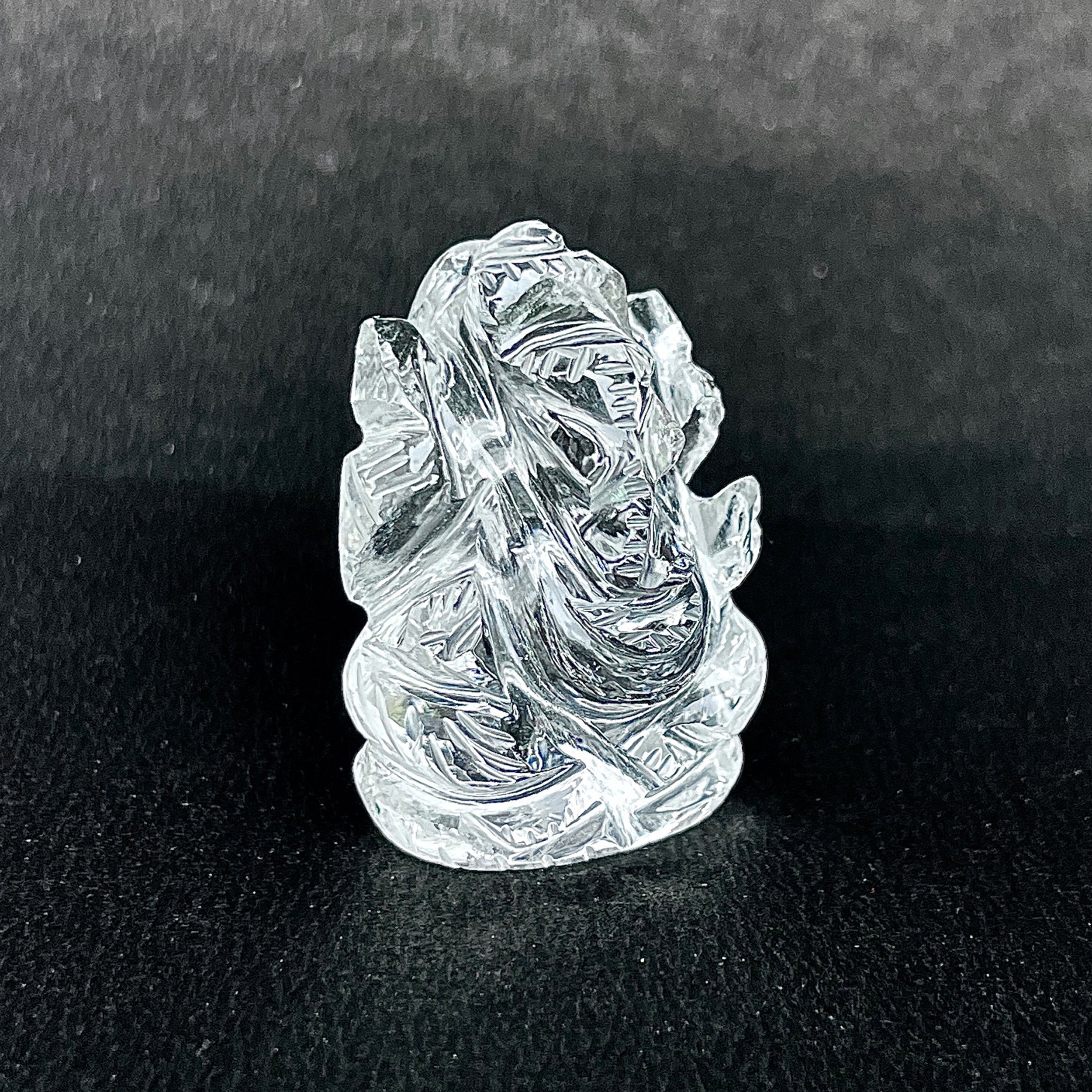 รูปเคารพพระพิฆเนศคริสตัลควอตซ์ 100 กะรัต สูง 3.3 ซม.(CST-MRT-122.)