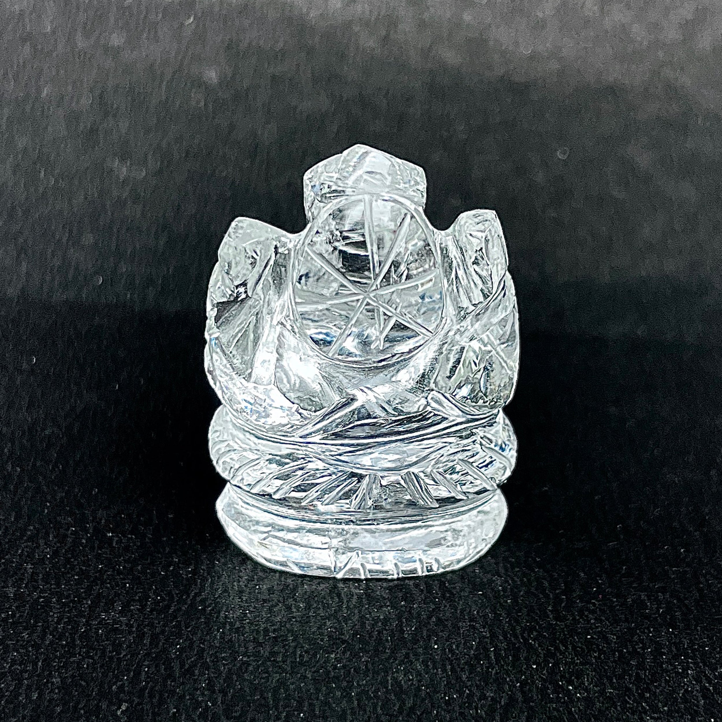 รูปเคารพพระพิฆเนศคริสตัลควอตซ์ 100 กะรัต สูง 3.3 ซม.(CST-MRT-122.)