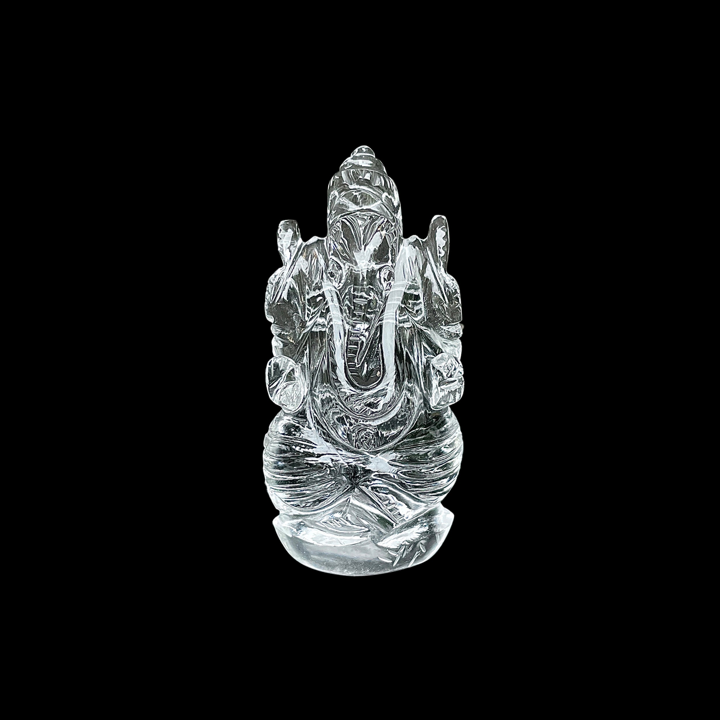 รูปเคารพพระพิฆเนศคริสตัลควอตซ์ 300.5 กะรัต สูง 6.8 ซม.(CST-MRT-123.)