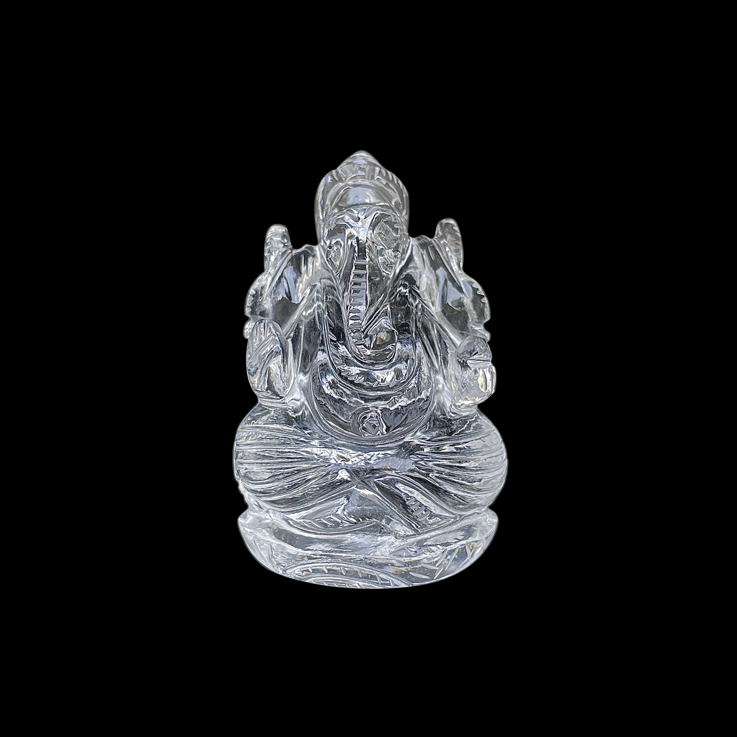 รูปเคารพพระพิฆเนศคริสตัลควอตซ์ 577.5 กะรัต สูง 6.3 ซม.(CST-MRT-124.)