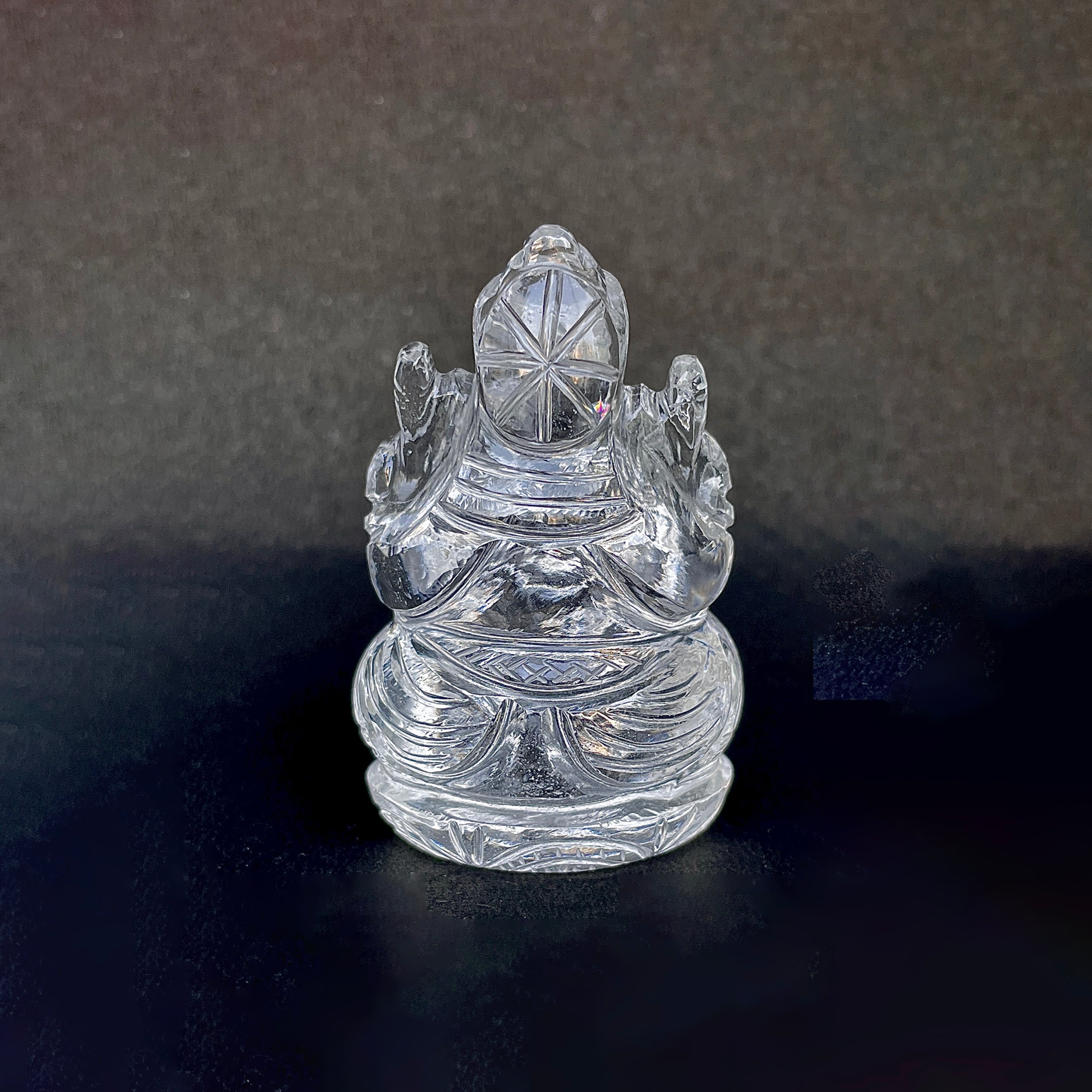 รูปเคารพพระพิฆเนศคริสตัลควอตซ์ 577.5 กะรัต สูง 6.3 ซม.(CST-MRT-124.)