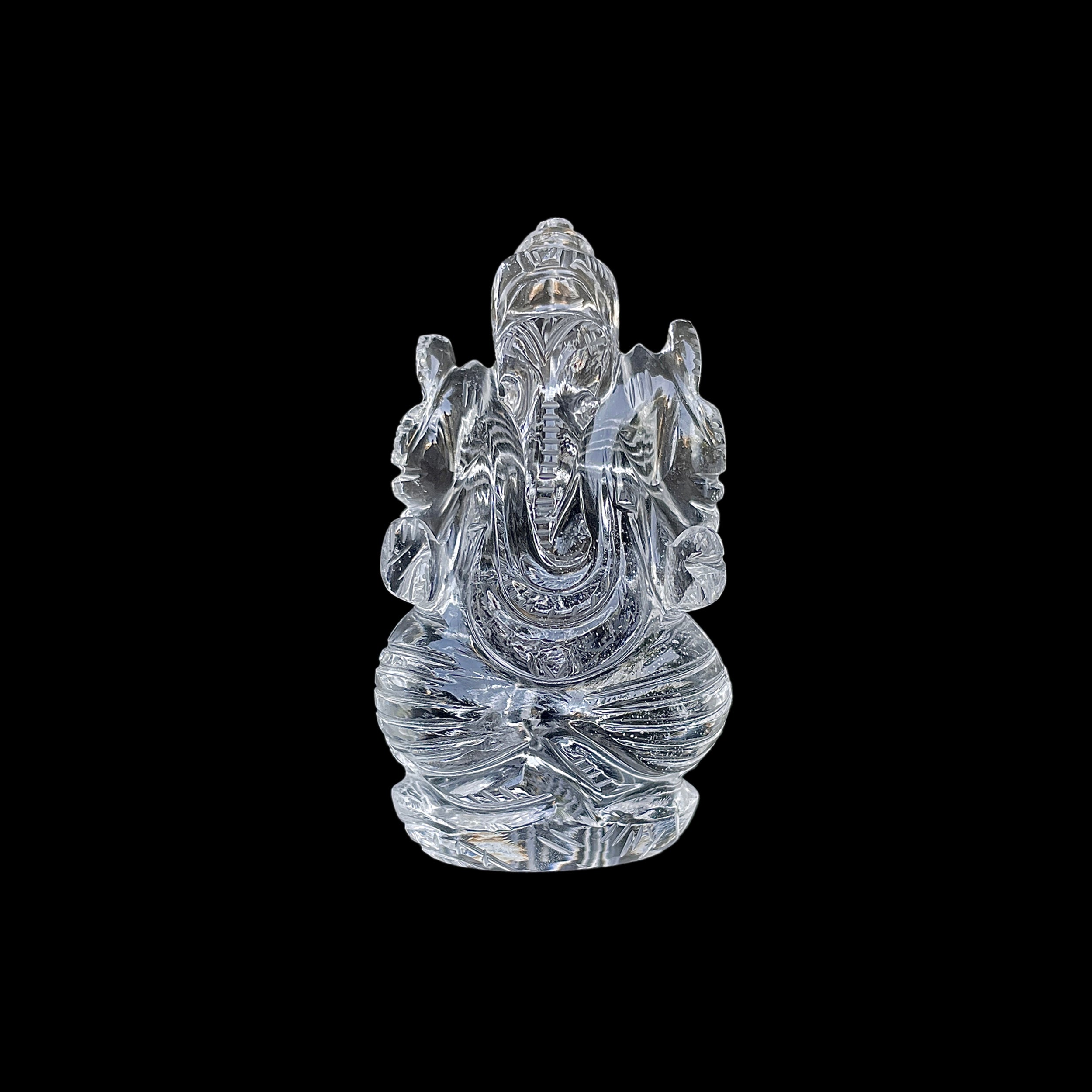 รูปเคารพพระพิฆเนศคริสตัลควอตซ์ 383.5 กะรัต สูง 6.8 ซม.(CST-MRT-126.)