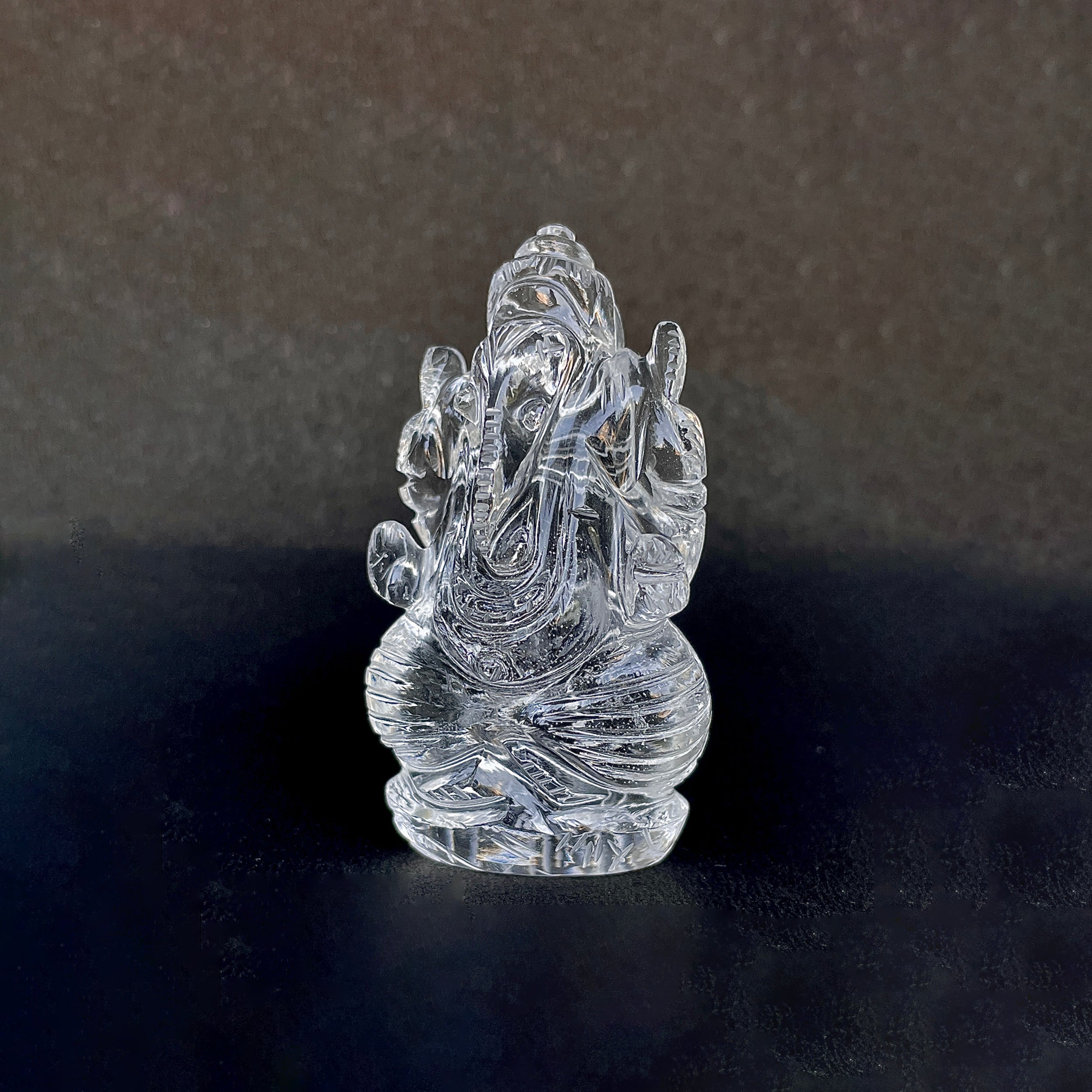 รูปเคารพพระพิฆเนศคริสตัลควอตซ์ 383.5 กะรัต สูง 6.8 ซม.(CST-MRT-126.)