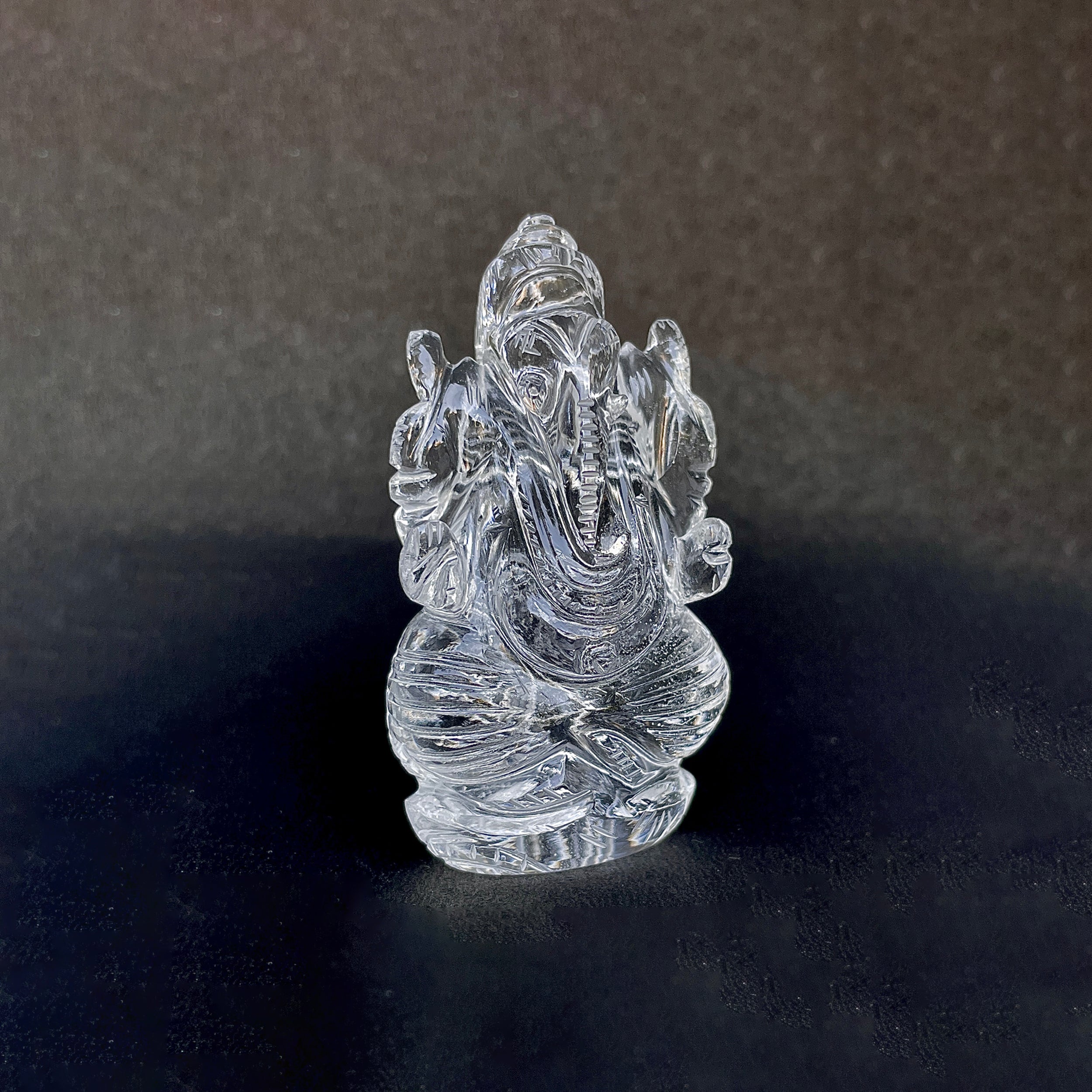 รูปเคารพพระพิฆเนศคริสตัลควอตซ์ 383.5 กะรัต สูง 6.8 ซม.(CST-MRT-126.)