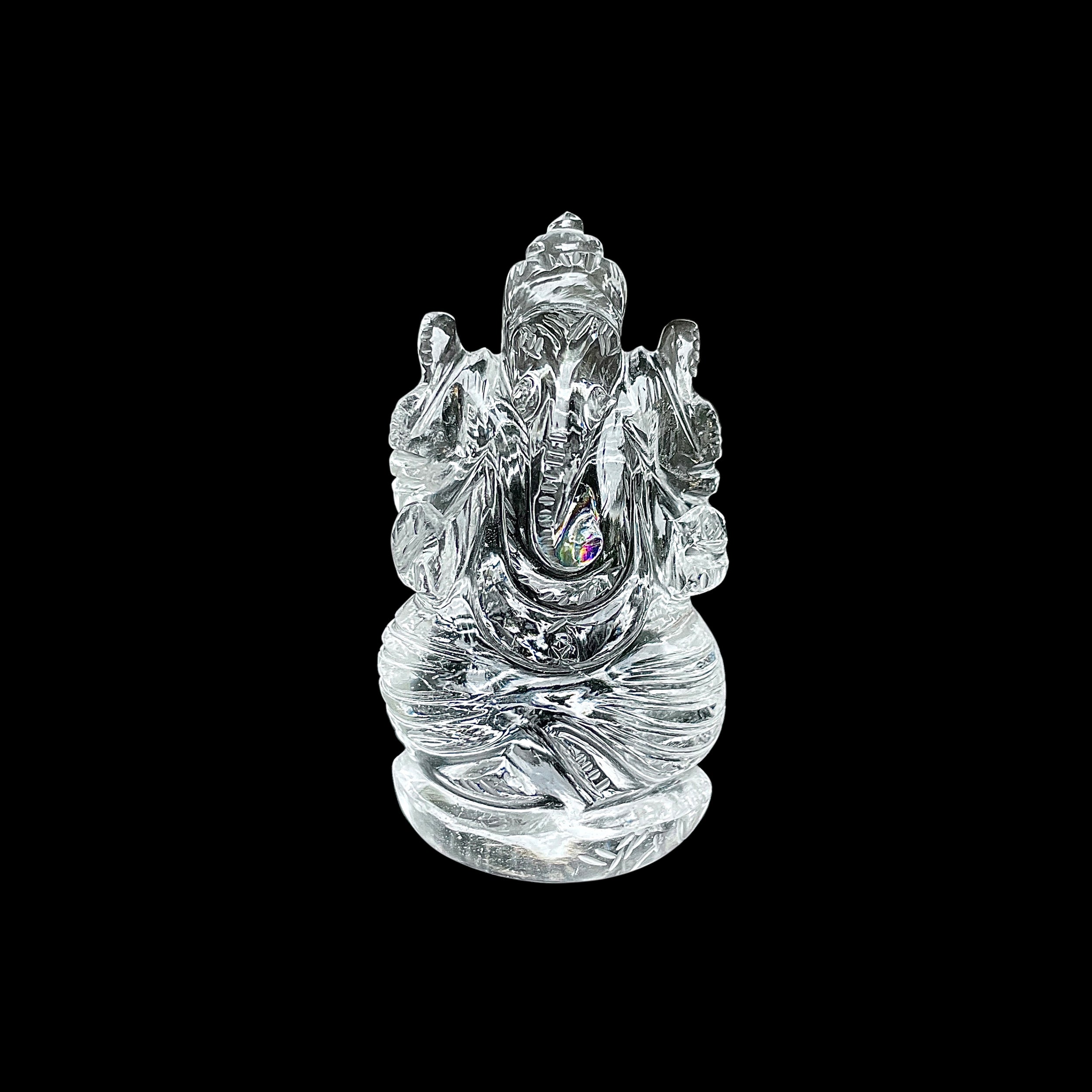 รูปเคารพพระพิฆเนศคริสตัลควอตซ์ 394.5 กะรัต สูง 6.6 ซม.(CST-MRT-127.)