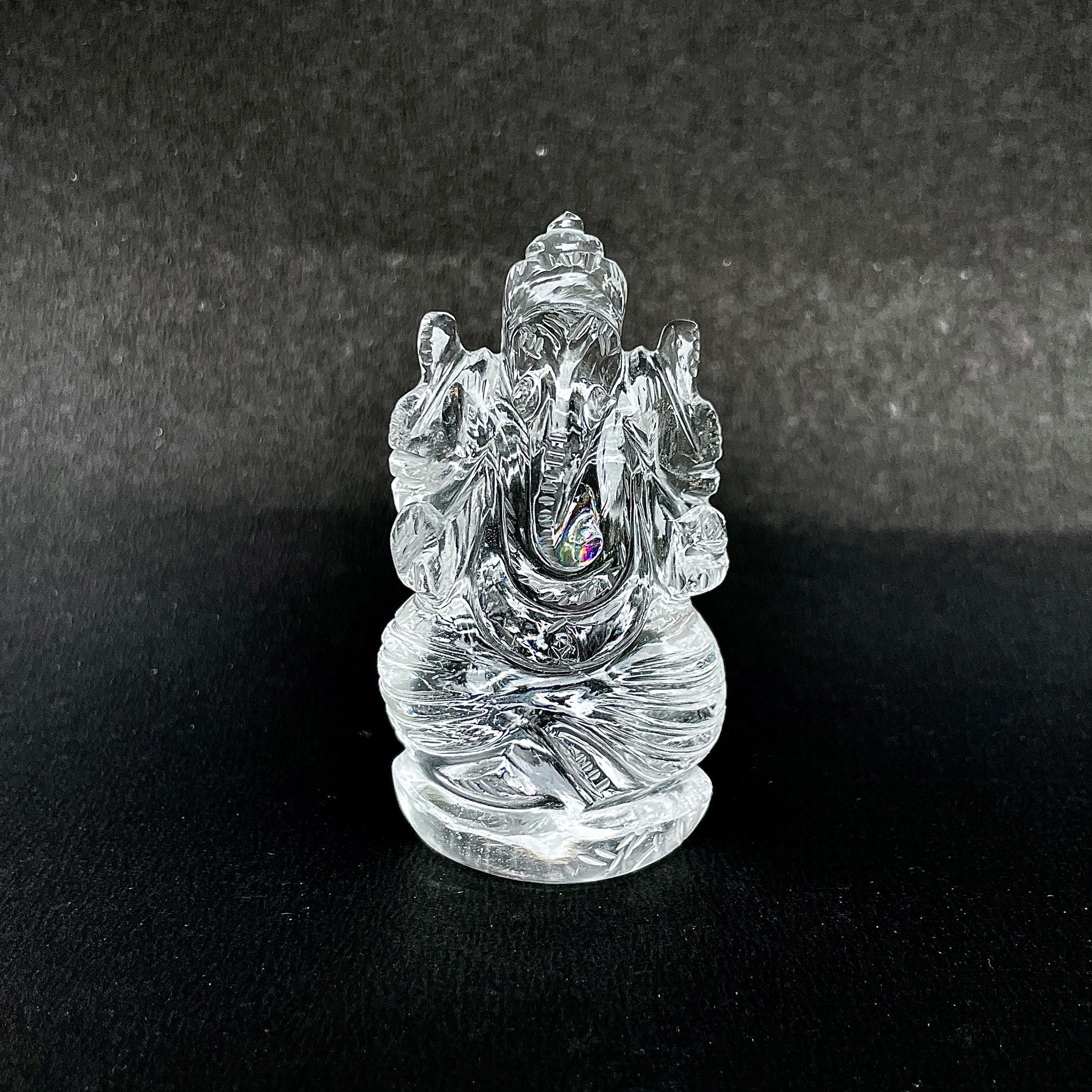 รูปเคารพพระพิฆเนศคริสตัลควอตซ์ 394.5 กะรัต สูง 6.6 ซม.(CST-MRT-127.)