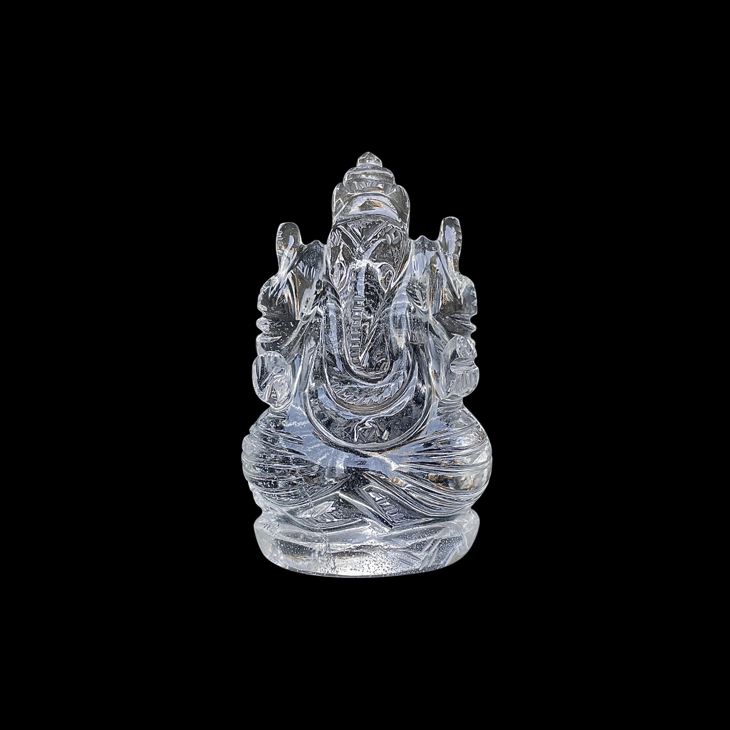 รูปเคารพพระพิฆเนศคริสตัลควอตซ์ 387 กะรัต สูง 6.6 ซม.(CST-MRT-128.)