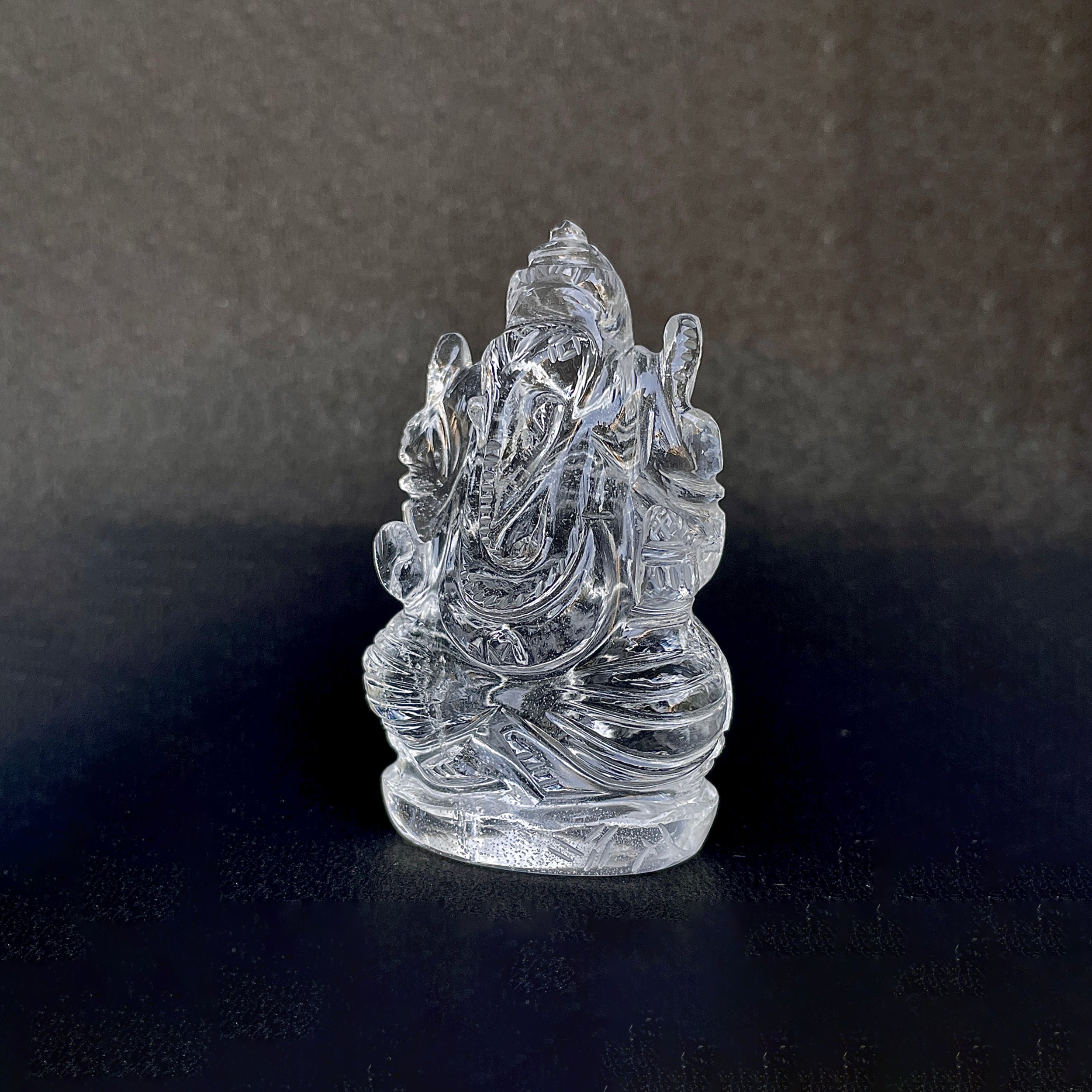 รูปเคารพพระพิฆเนศคริสตัลควอตซ์ 387 กะรัต สูง 6.6 ซม.(CST-MRT-128.)
