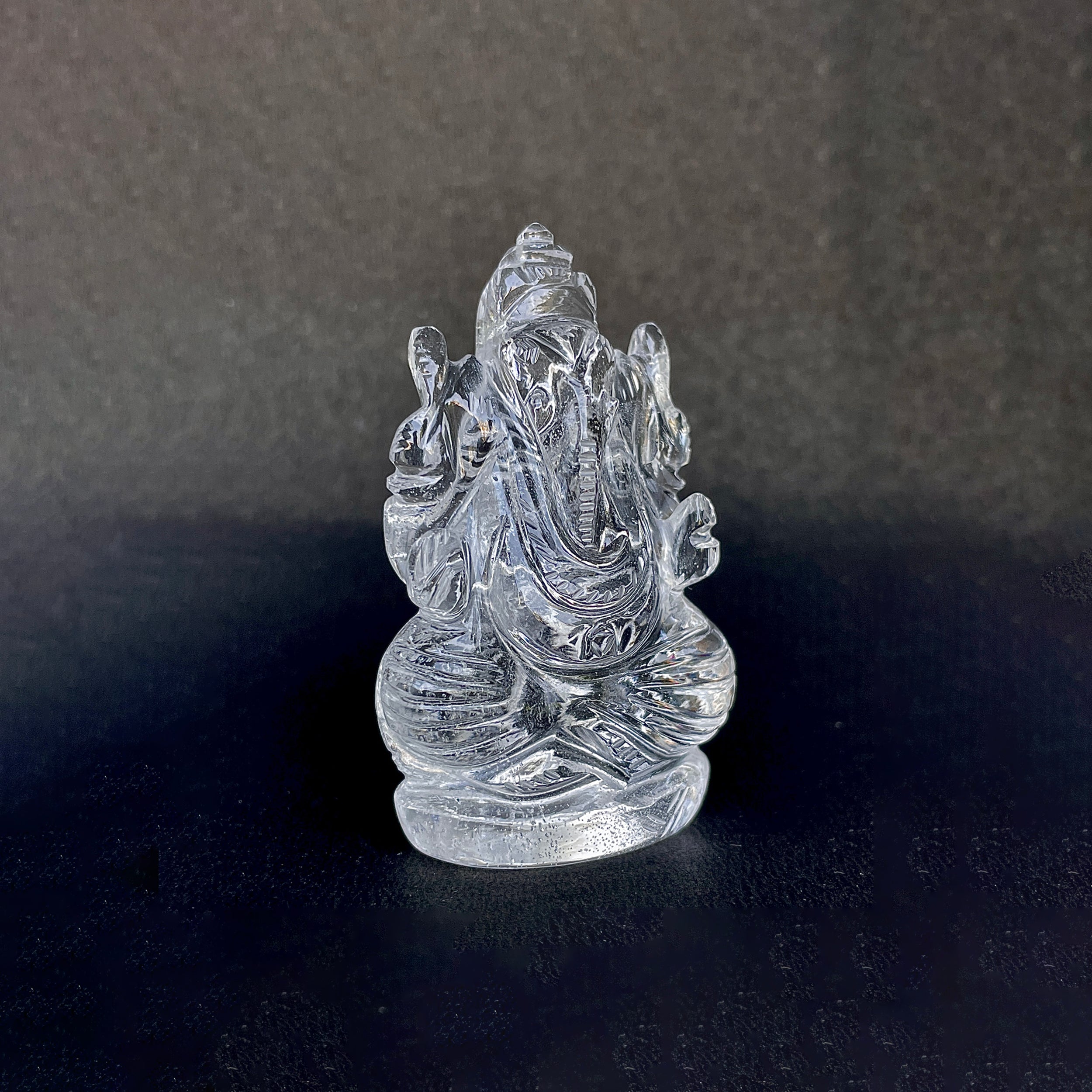 รูปเคารพพระพิฆเนศคริสตัลควอตซ์ 387 กะรัต สูง 6.6 ซม.(CST-MRT-128.)