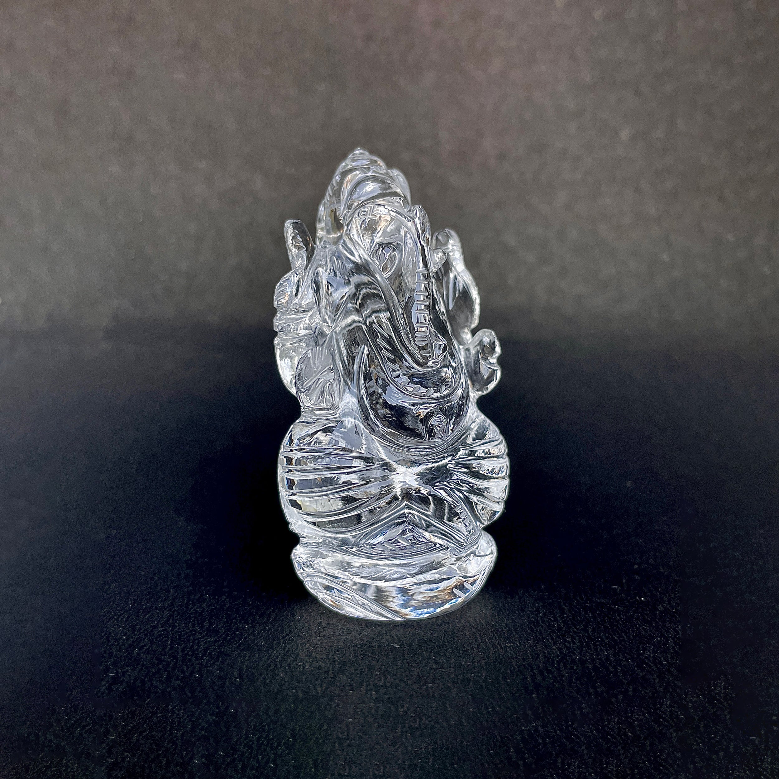 รูปเคารพพระพิฆเนศคริสตัลควอตซ์ 384.5 กะรัต สูง 6.6 ซม.(CST-MRT-129.)