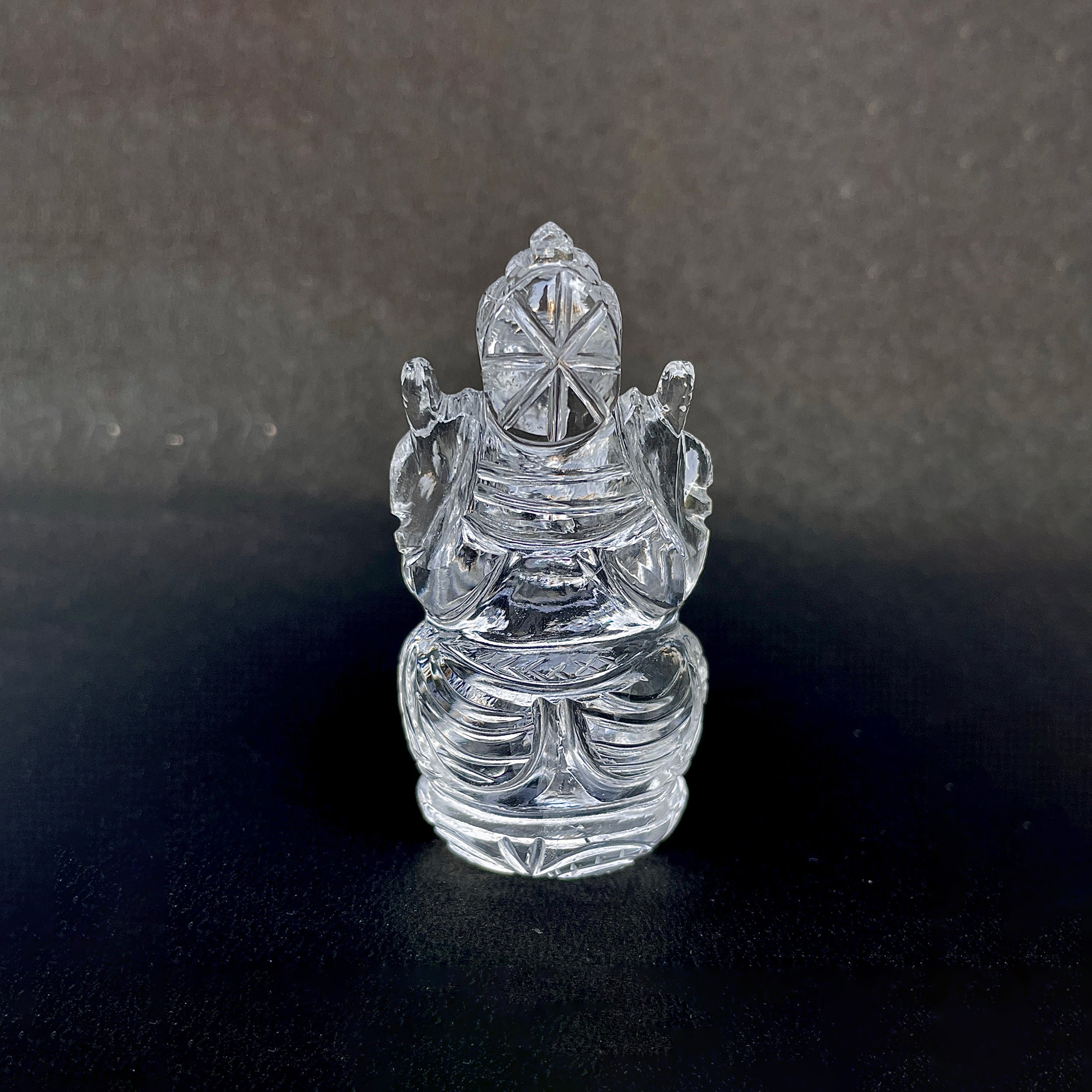 รูปเคารพพระพิฆเนศคริสตัลควอตซ์ 384.5 กะรัต สูง 6.6 ซม.(CST-MRT-129.)