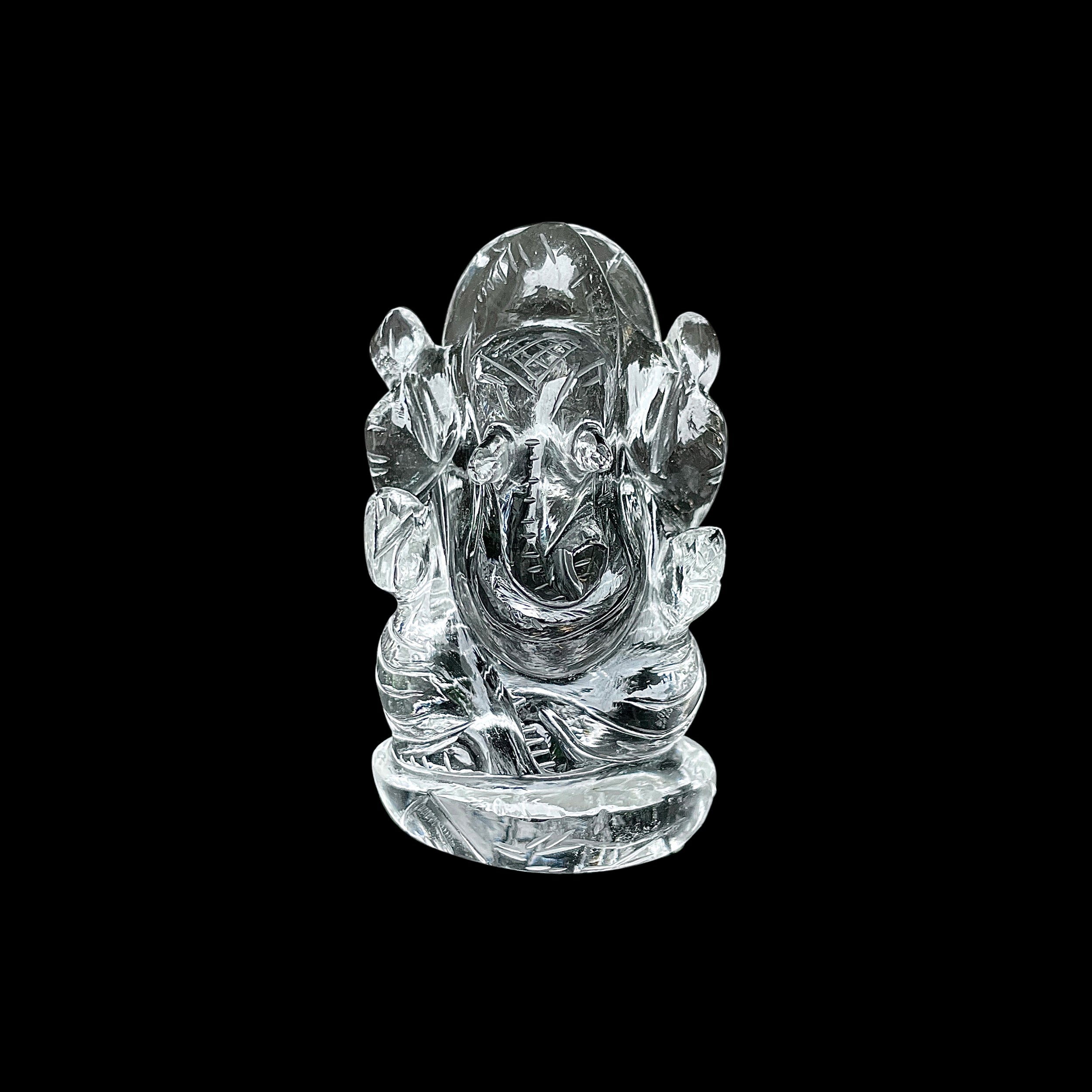 รูปเคารพพระพิฆเนศคริสตัลควอตซ์ น้ำหนัก 519.5 กะรัต สูง 7.1 ซม.(CST-MRT-130.)