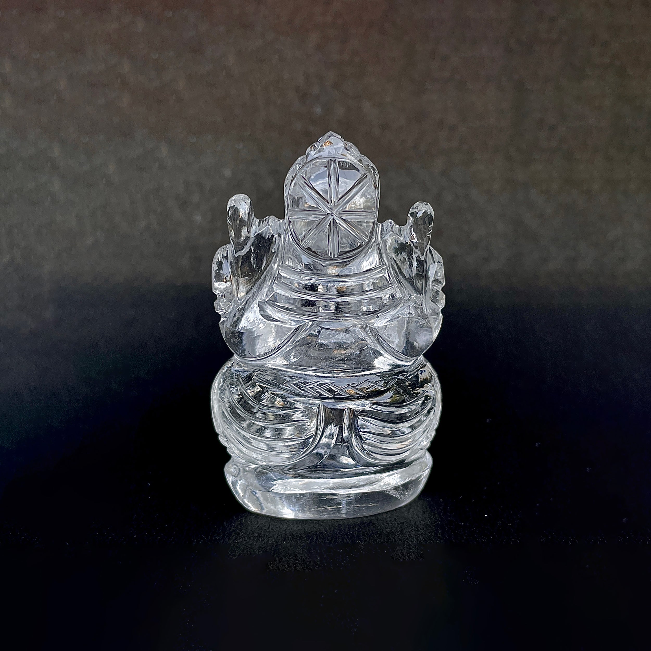 รูปเคารพพระพิฆเนศคริสตัลควอตซ์ 453 กะรัต สูง 6.3 ซม.(CST-MRT-131.)