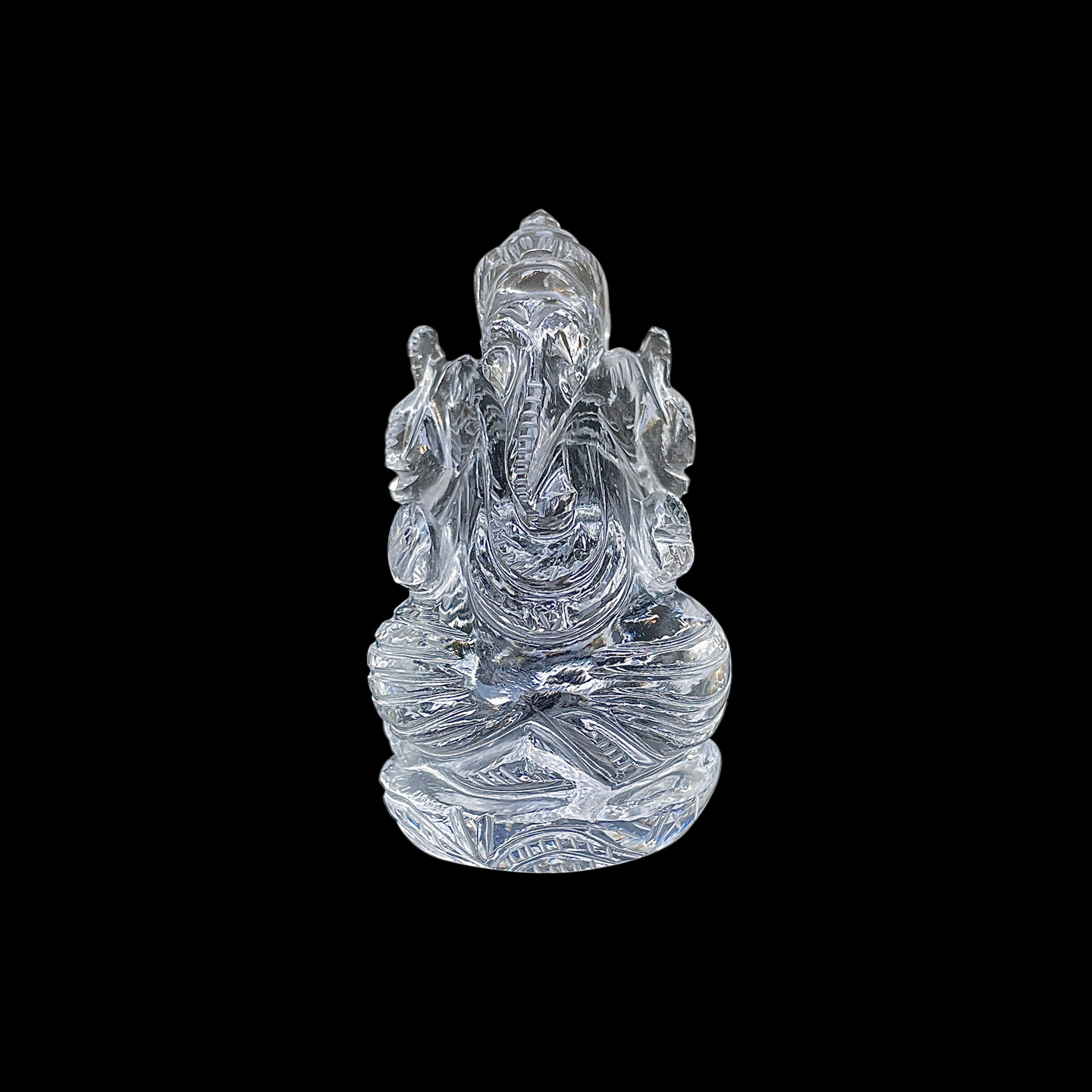 รูปเคารพพระพิฆเนศคริสตัลควอตซ์ น้ำหนัก 543.5 กะรัต สูง 6.8 ซม.(CST-MRT-133.)
