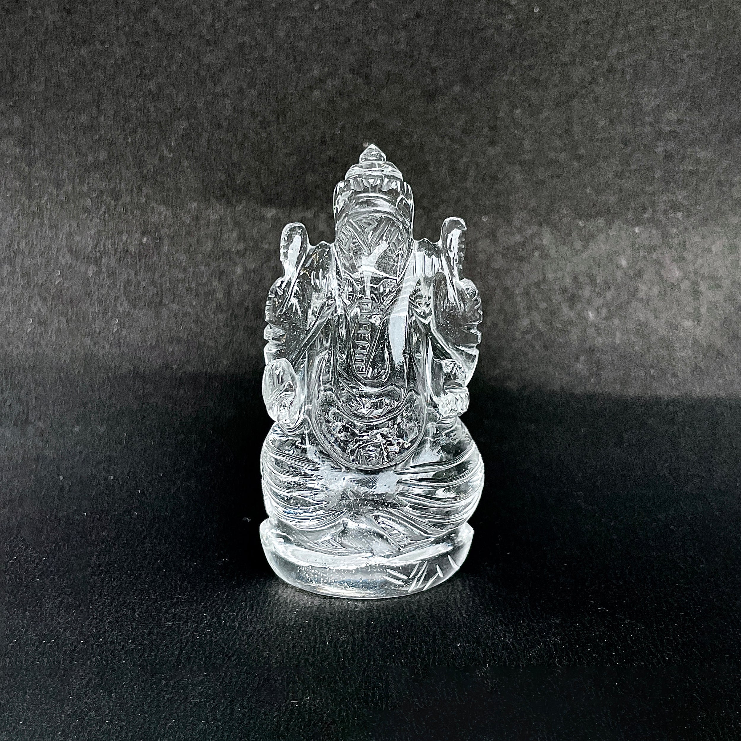 รูปเคารพพระพิฆเนศคริสตัลควอตซ์ 373.5 กะรัต สูง 7.1 ซม.(CST-MRT-135.)