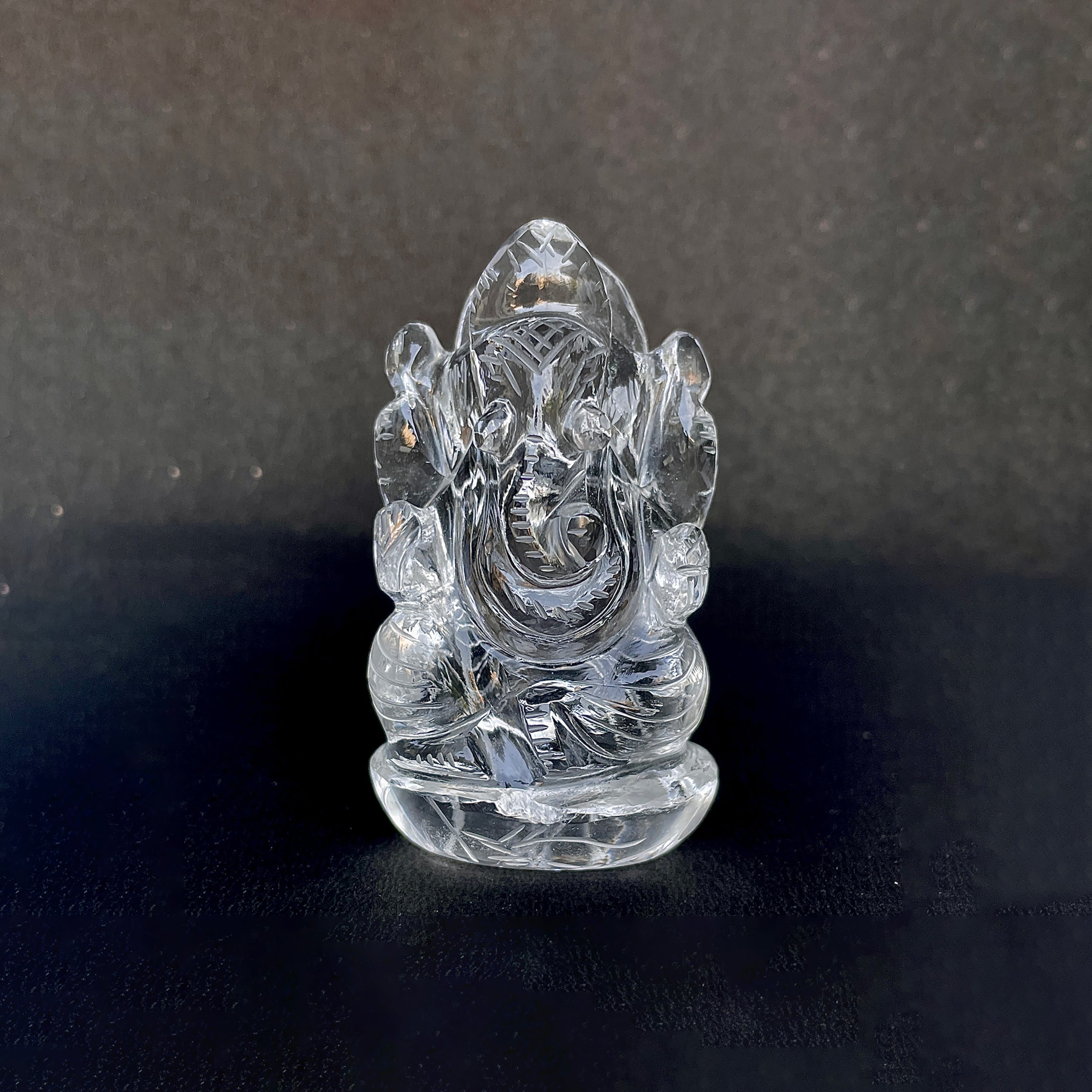 รูปเคารพพระพิฆเนศคริสตัลควอตซ์ 509 กะรัต สูง 6.8 ซม.(CST-MRT-136.)