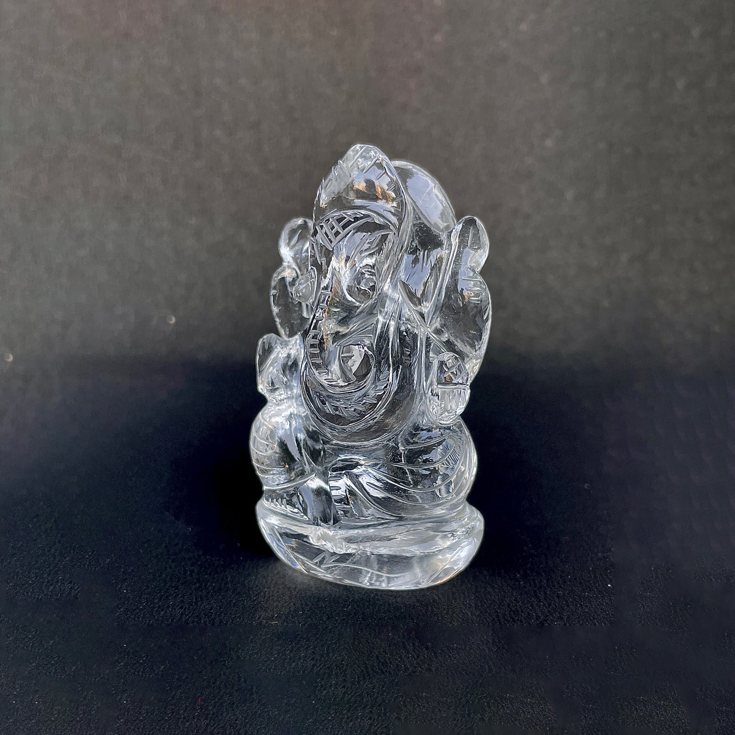 รูปเคารพพระพิฆเนศคริสตัลควอตซ์ 509 กะรัต สูง 6.8 ซม.(CST-MRT-136.)