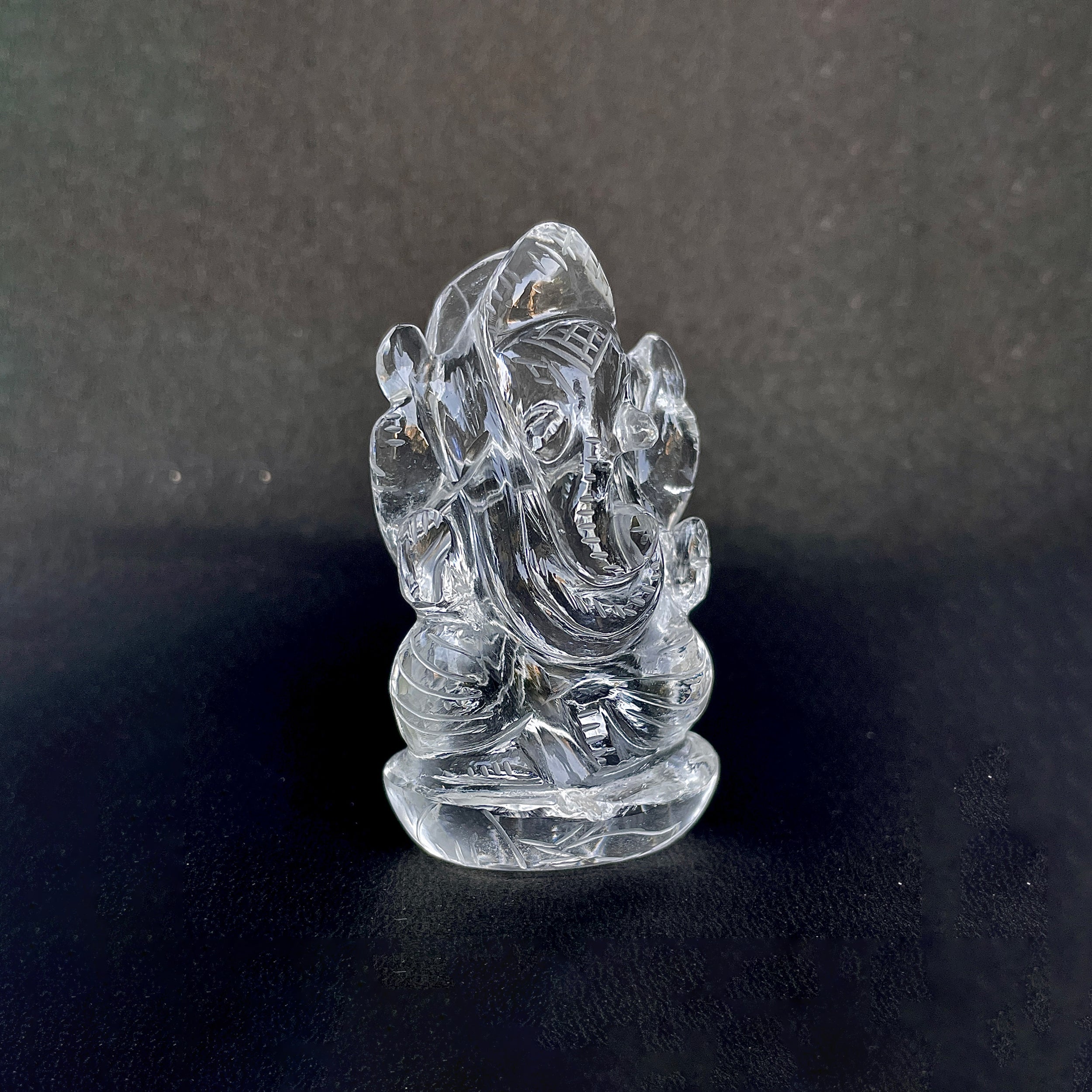 รูปเคารพพระพิฆเนศคริสตัลควอตซ์ 509 กะรัต สูง 6.8 ซม.(CST-MRT-136.)