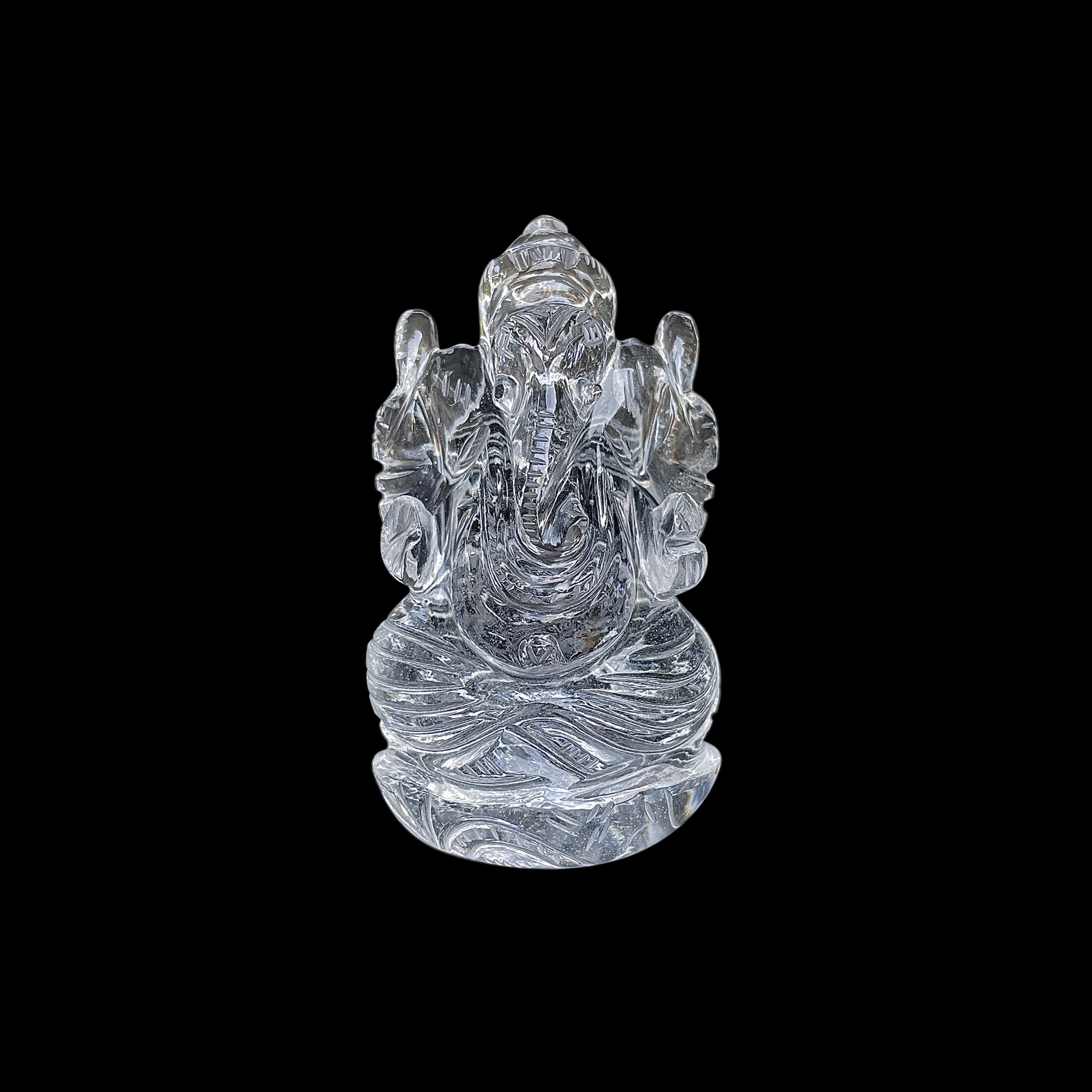 รูปเคารพพระพิฆเนศคริสตัลควอตซ์ 603 กะรัต สูง 7.8 ซม.(CST-MRT-138.)