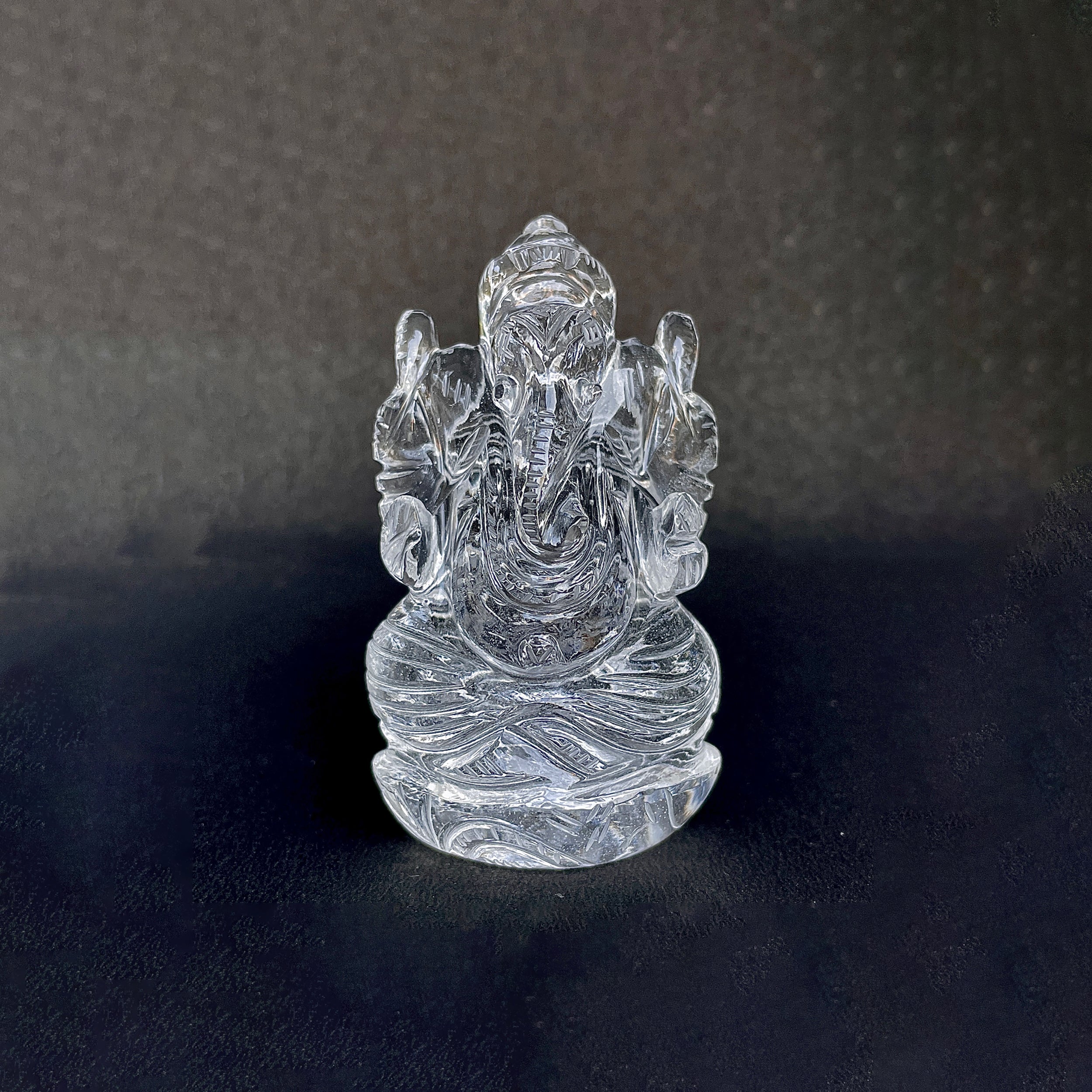รูปเคารพพระพิฆเนศคริสตัลควอตซ์ 603 กะรัต สูง 7.8 ซม.(CST-MRT-138.)