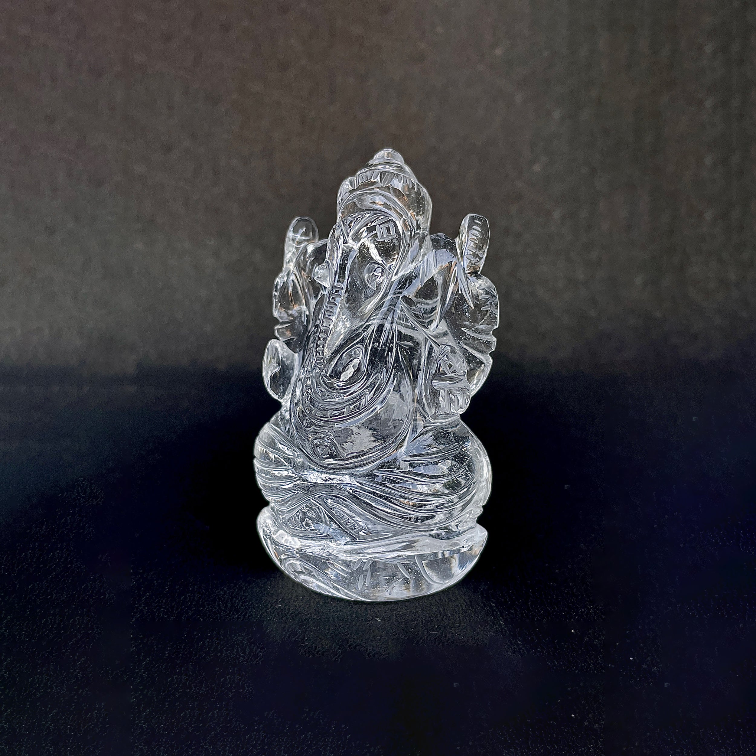 รูปเคารพพระพิฆเนศคริสตัลควอตซ์ 603 กะรัต สูง 7.8 ซม.(CST-MRT-138.)