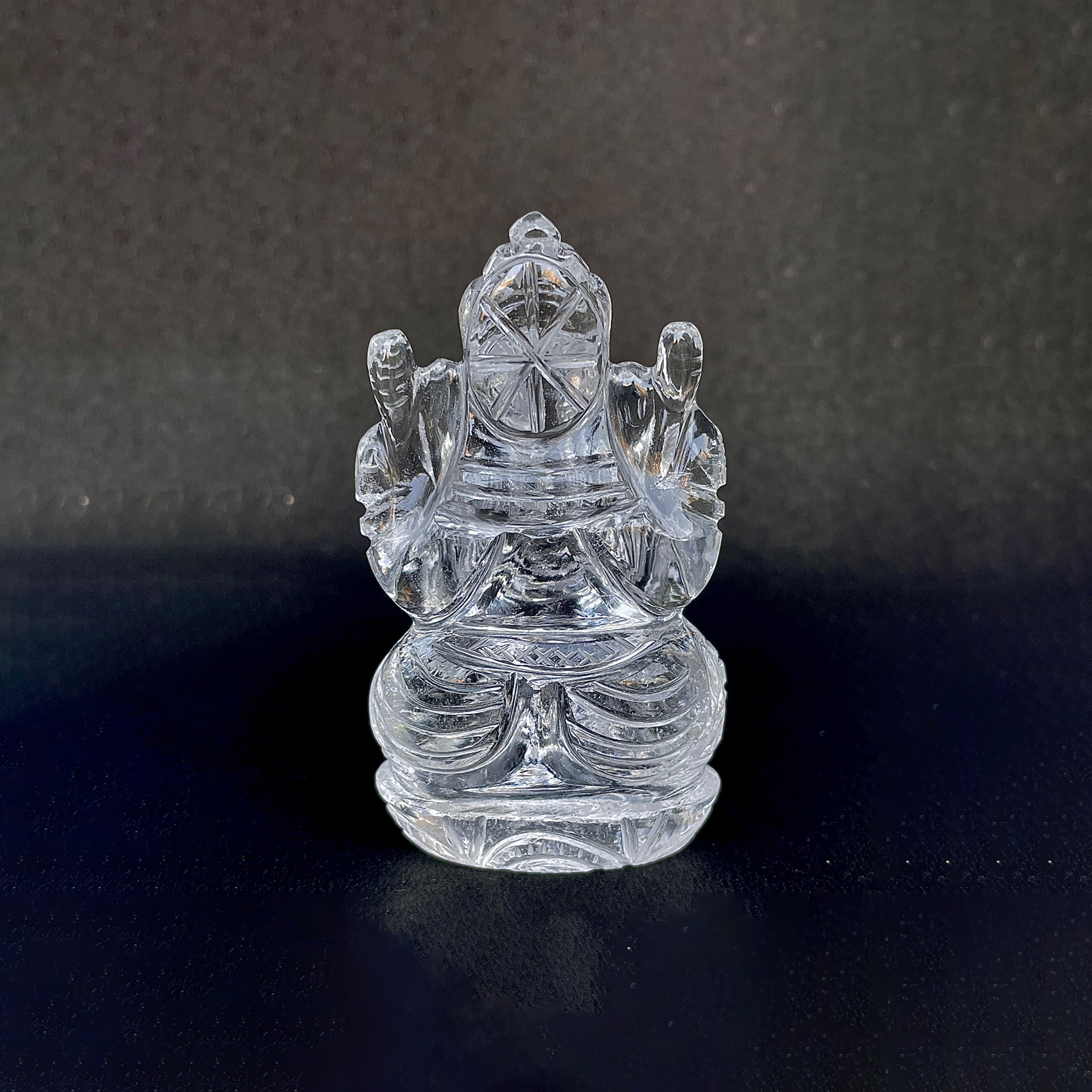 รูปเคารพพระพิฆเนศคริสตัลควอตซ์ 603 กะรัต สูง 7.8 ซม.(CST-MRT-138.)