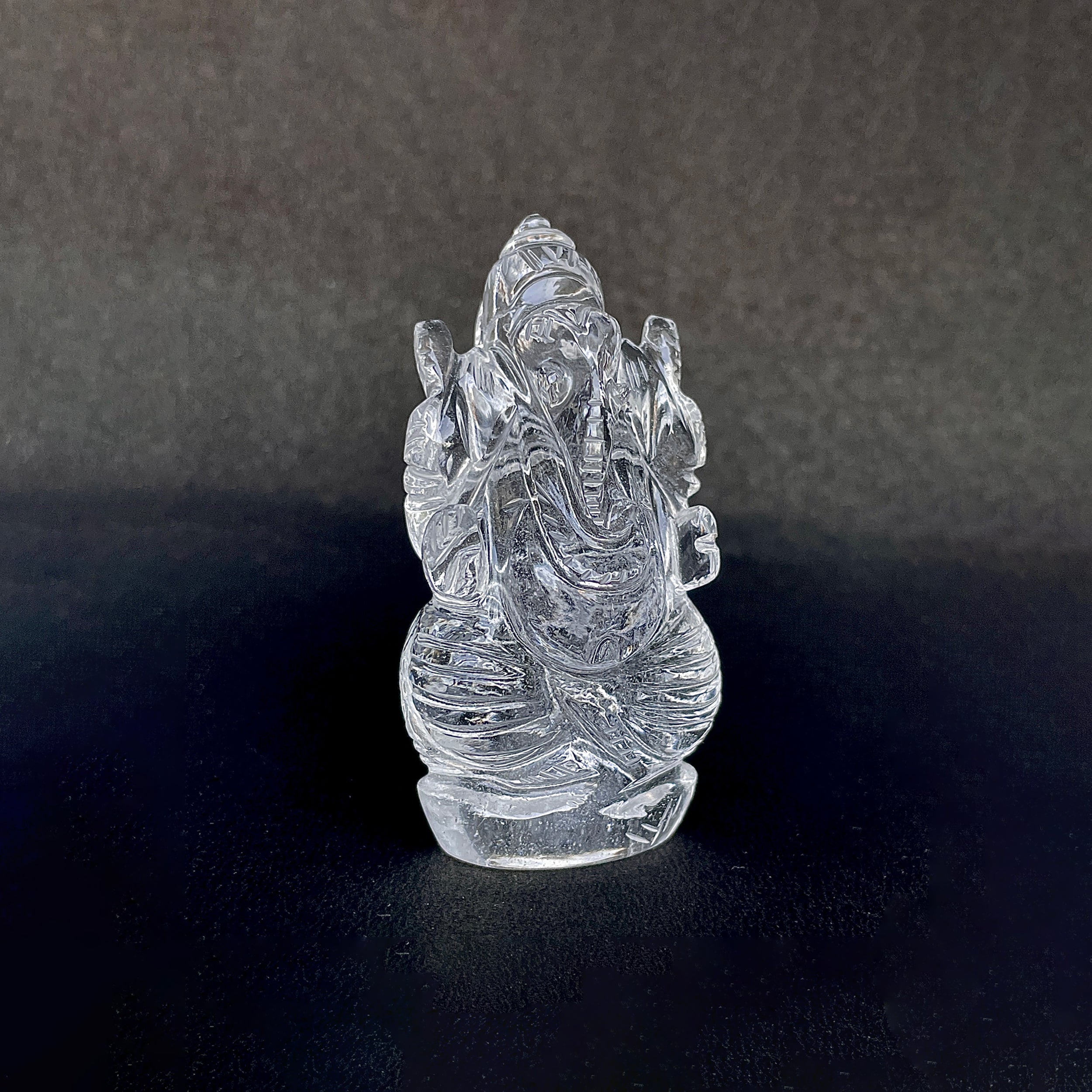 รูปเคารพพระพิฆเนศคริสตัลควอตซ์ 402 กะรัต สูง 7.1 ซม.(CST-MRT-140.)