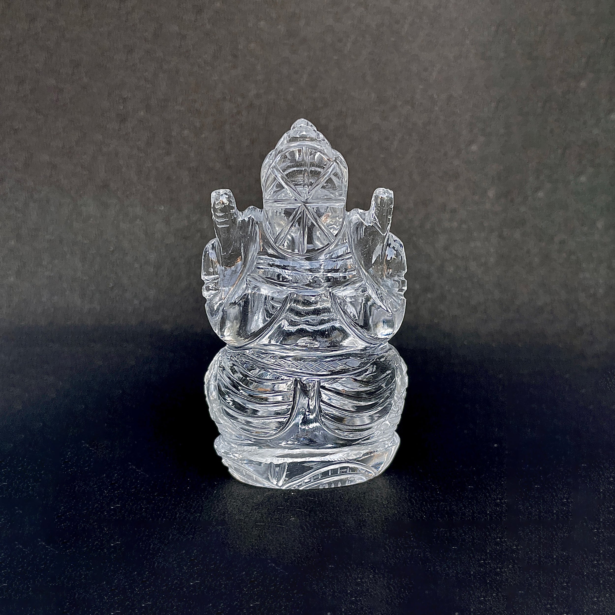 รูปเคารพพระพิฆเนศคริสตัลควอตซ์ 612.5 กะรัต สูง 7.6 ซม.(CST-MRT-143.)