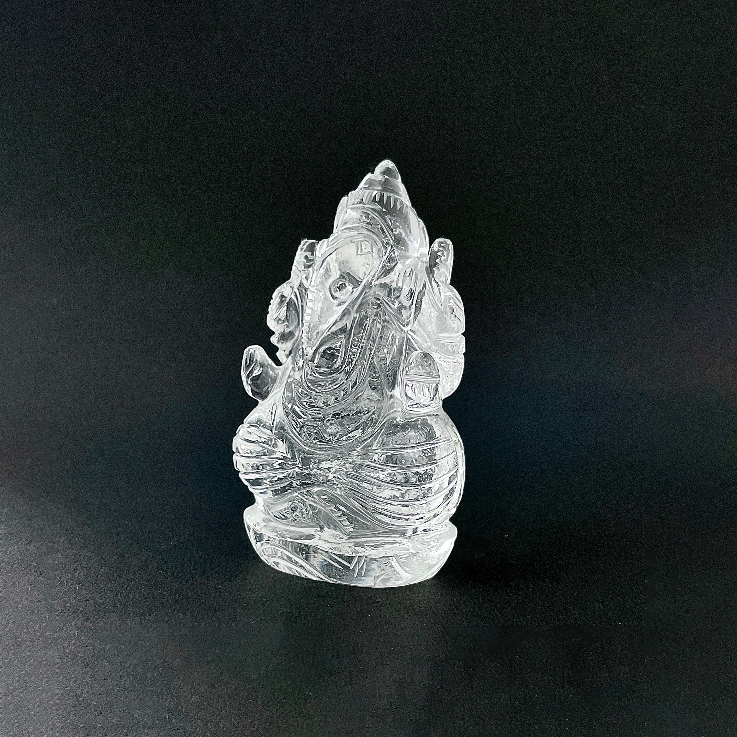 รูปเคารพพระพิฆเนศคริสตัลควอตซ์ 670 กะรัต สูง 7.8 ซม.(CST-MRT-145.)