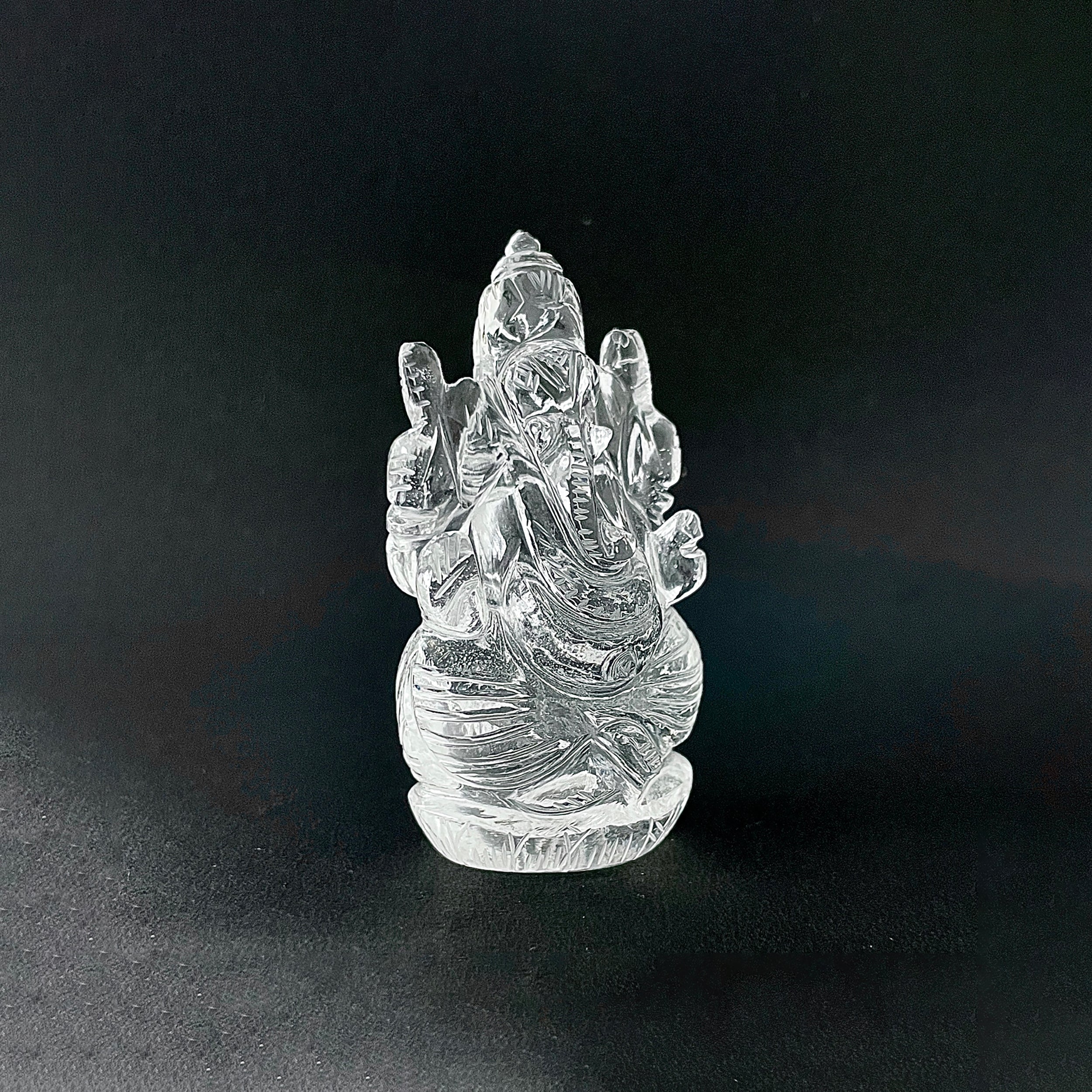 รูปเคารพพระพิฆเนศคริสตัลควอตซ์ 515 กะรัต สูง 7.3 ซม.(CST-MRT-146.)
