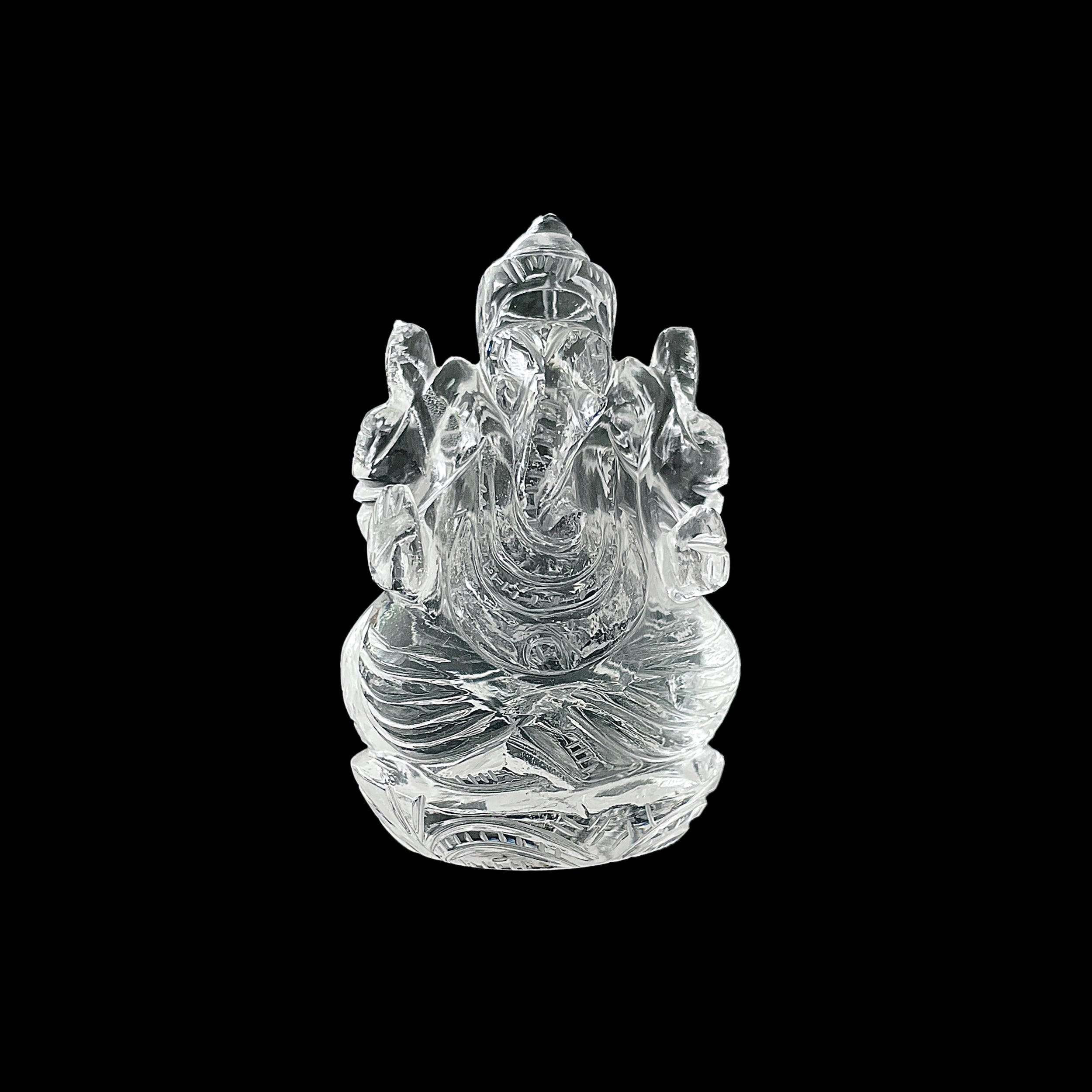 รูปเคารพพระพิฆเนศคริสตัลควอตซ์ 1185 กะรัต สูง 8.3 ซม.(CST-MRT-147.)