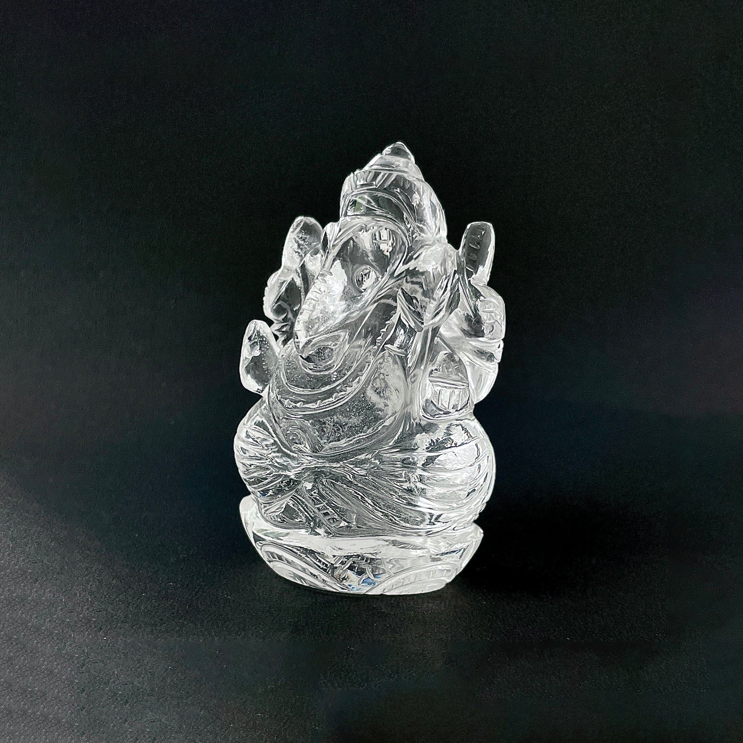 รูปเคารพพระพิฆเนศคริสตัลควอตซ์ 1185 กะรัต สูง 8.3 ซม.(CST-MRT-147.)