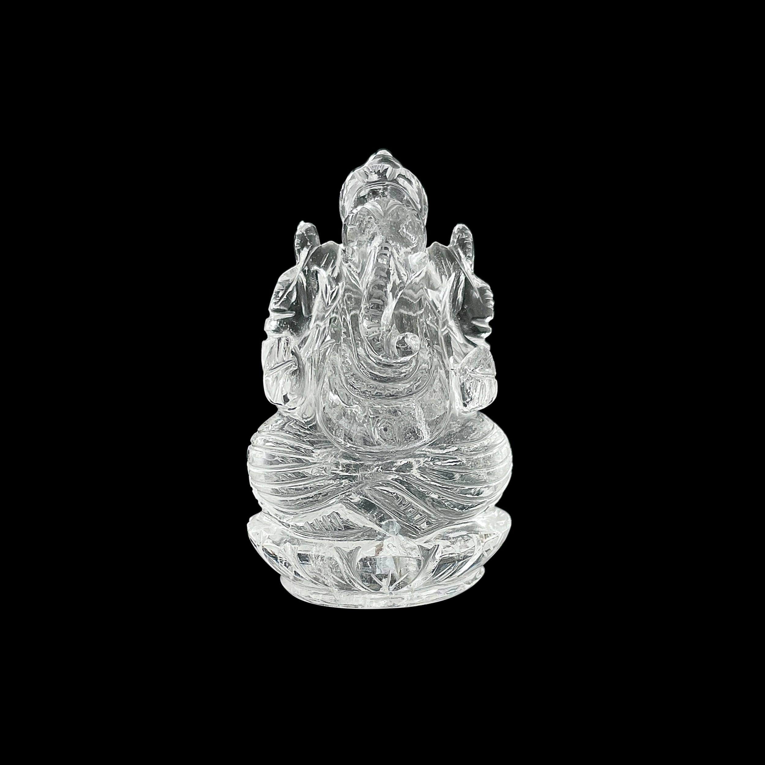 รูปเคารพพระพิฆเนศคริสตัลควอตซ์ 1613 กะรัต สูง 9.6 ซม.(CST-MRT-149.)