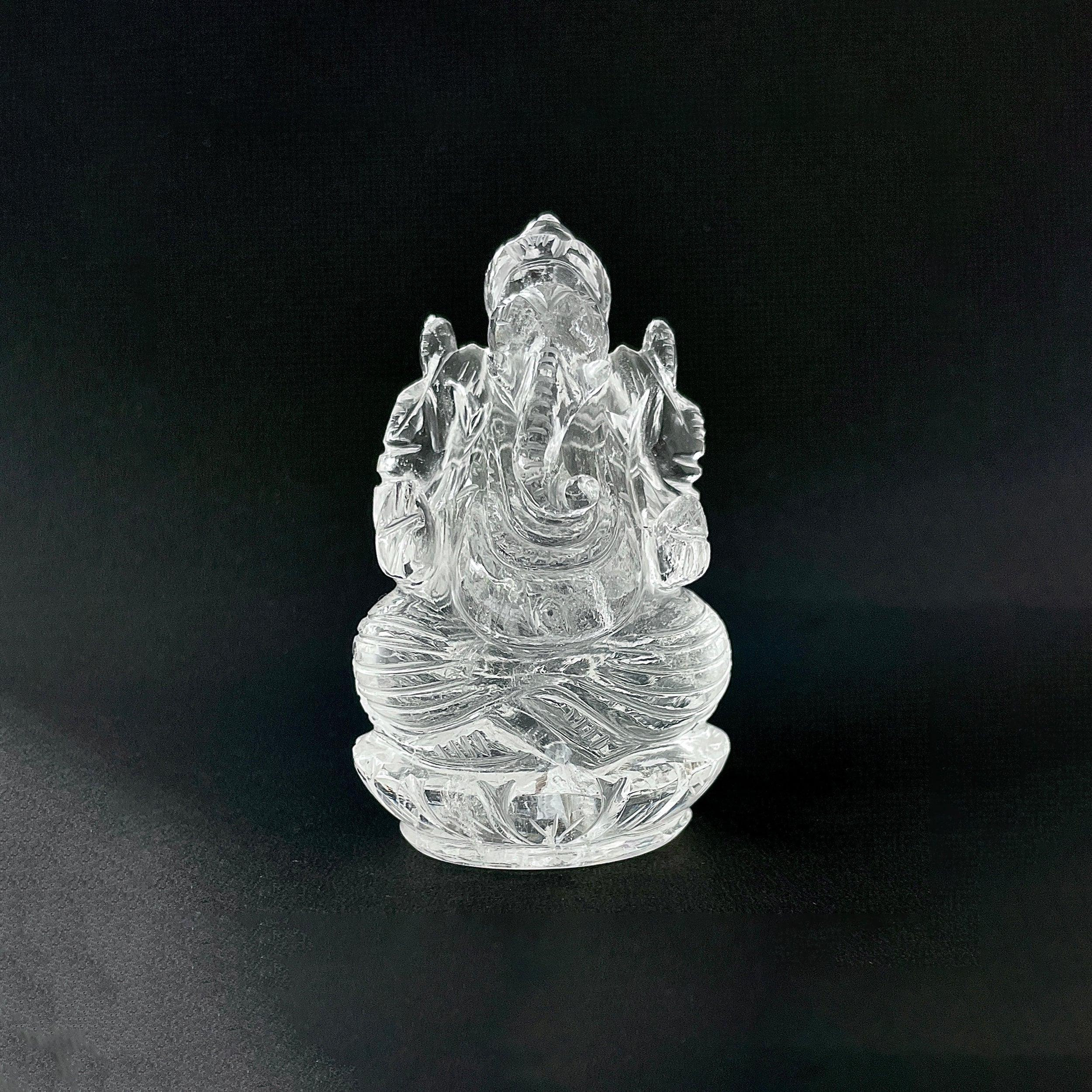 รูปเคารพพระพิฆเนศคริสตัลควอตซ์ 1613 กะรัต สูง 9.6 ซม.(CST-MRT-149.)