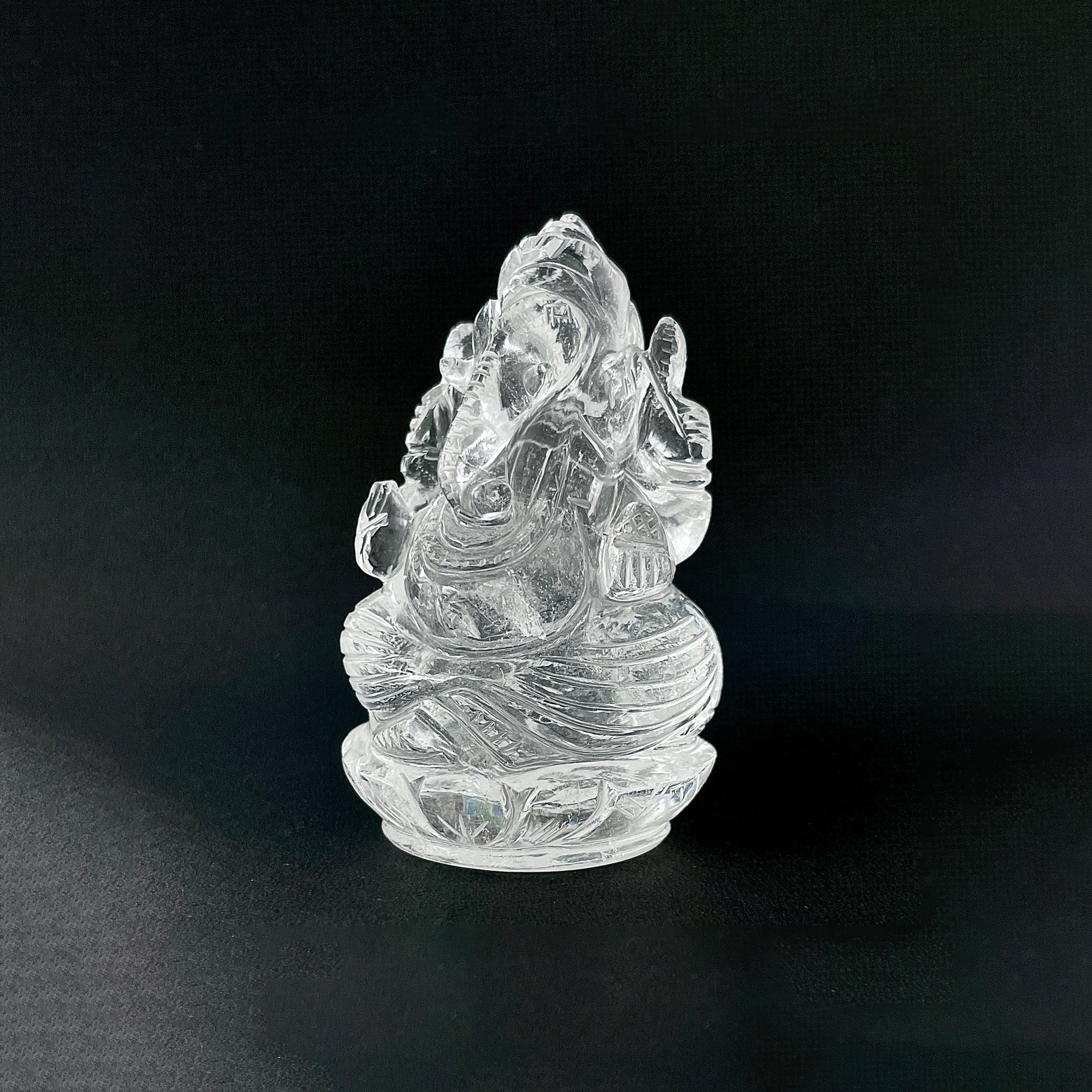รูปเคารพพระพิฆเนศคริสตัลควอตซ์ 1613 กะรัต สูง 9.6 ซม.(CST-MRT-149.)