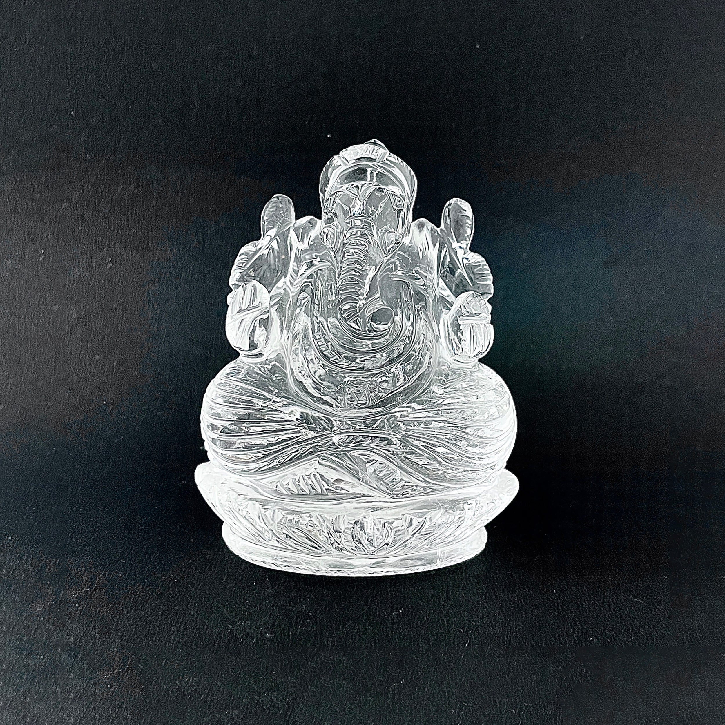รูปเคารพพระพิฆเนศคริสตัลควอตซ์ ปี 1994 กะรัต ความสูง 9.1 ซม.(CST-MRT-151.)