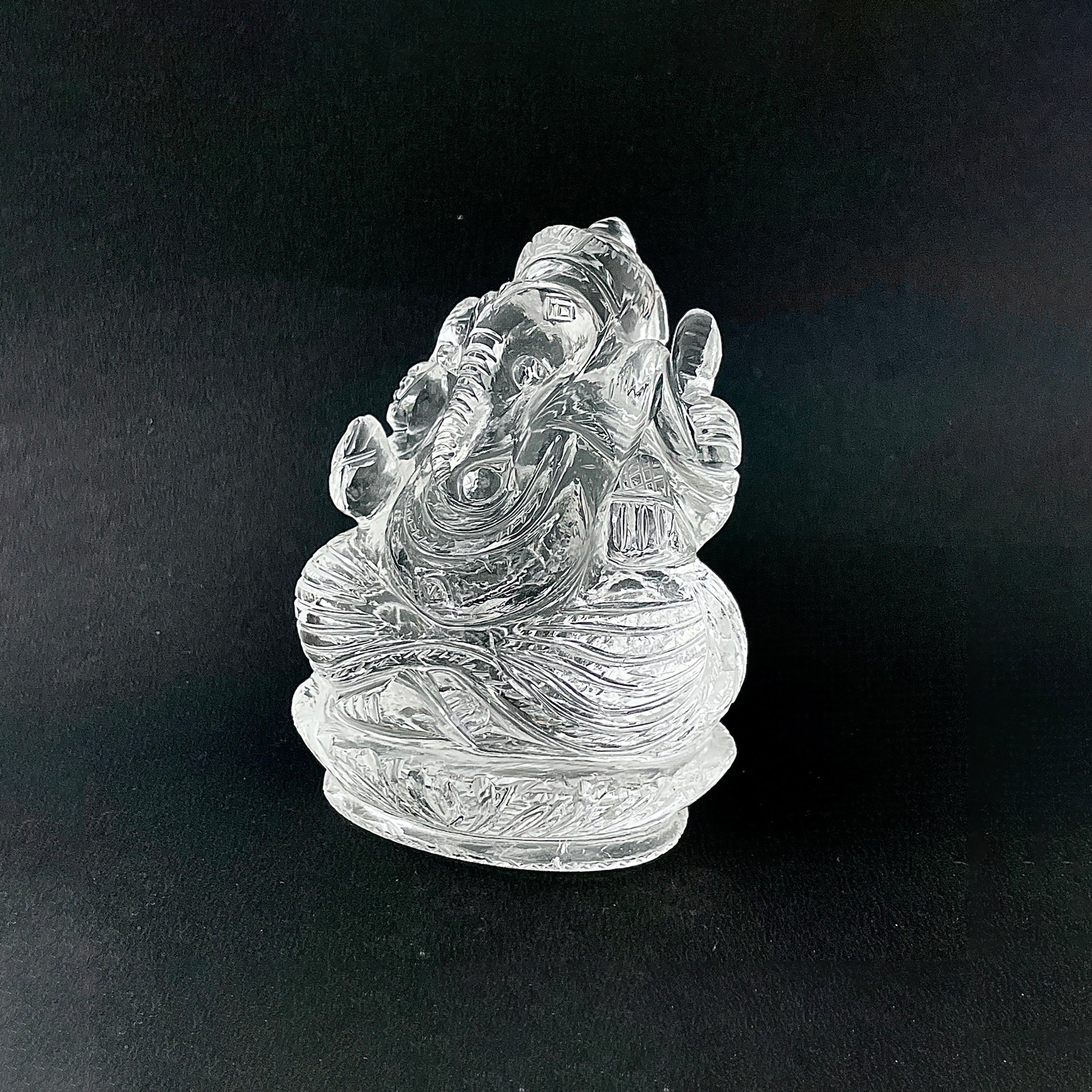 รูปเคารพพระพิฆเนศคริสตัลควอตซ์ ปี 1994 กะรัต ความสูง 9.1 ซม.(CST-MRT-151.)