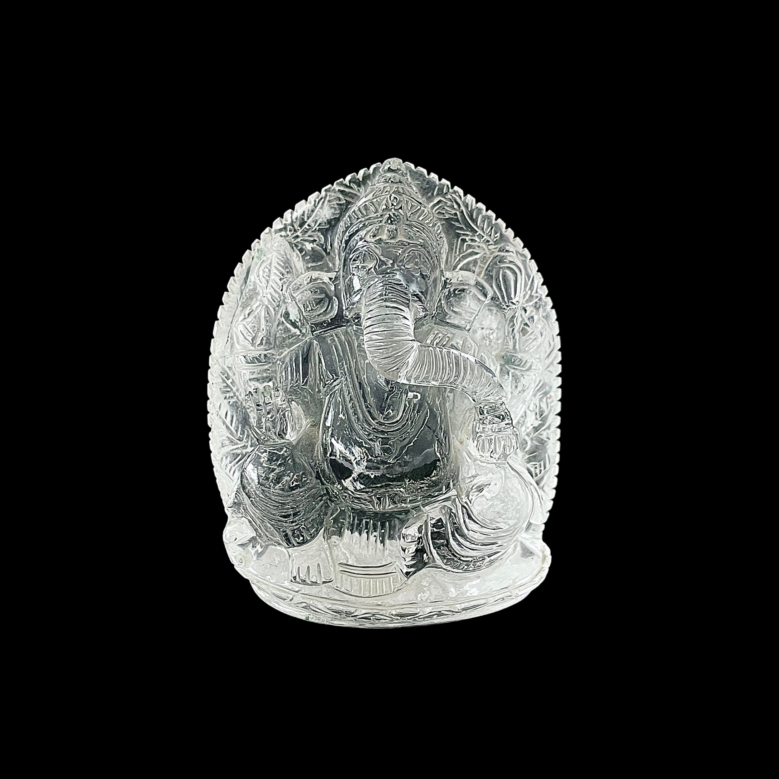 รูปเคารพพระพิฆเนศคริสตัลควอตซ์ น้ำหนัก 2687 กะรัต สูง 9.6 ซม.(CST-MRT-152.)